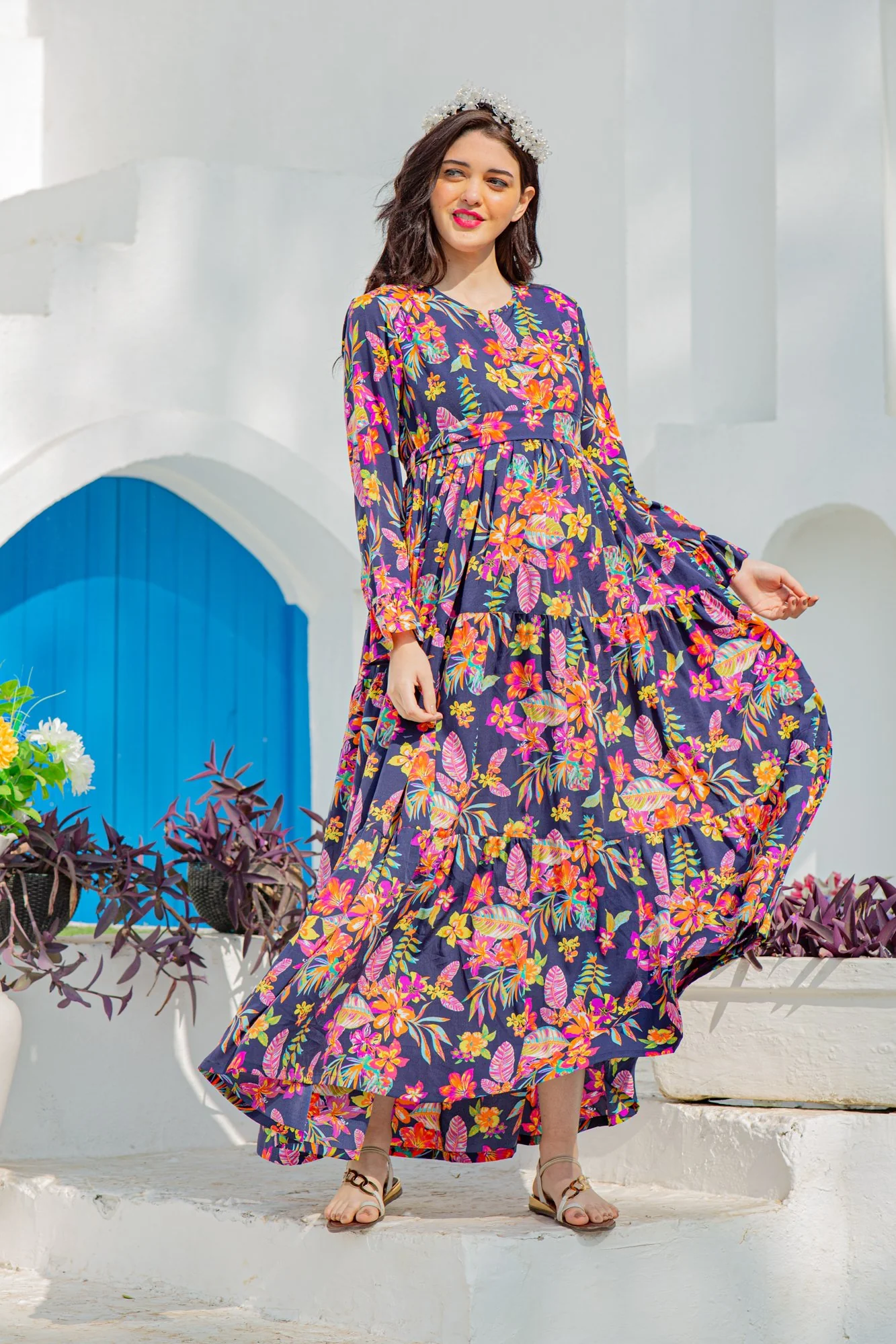 Joyful Blossom Maternity & Nursing Layer Dress - Chenance