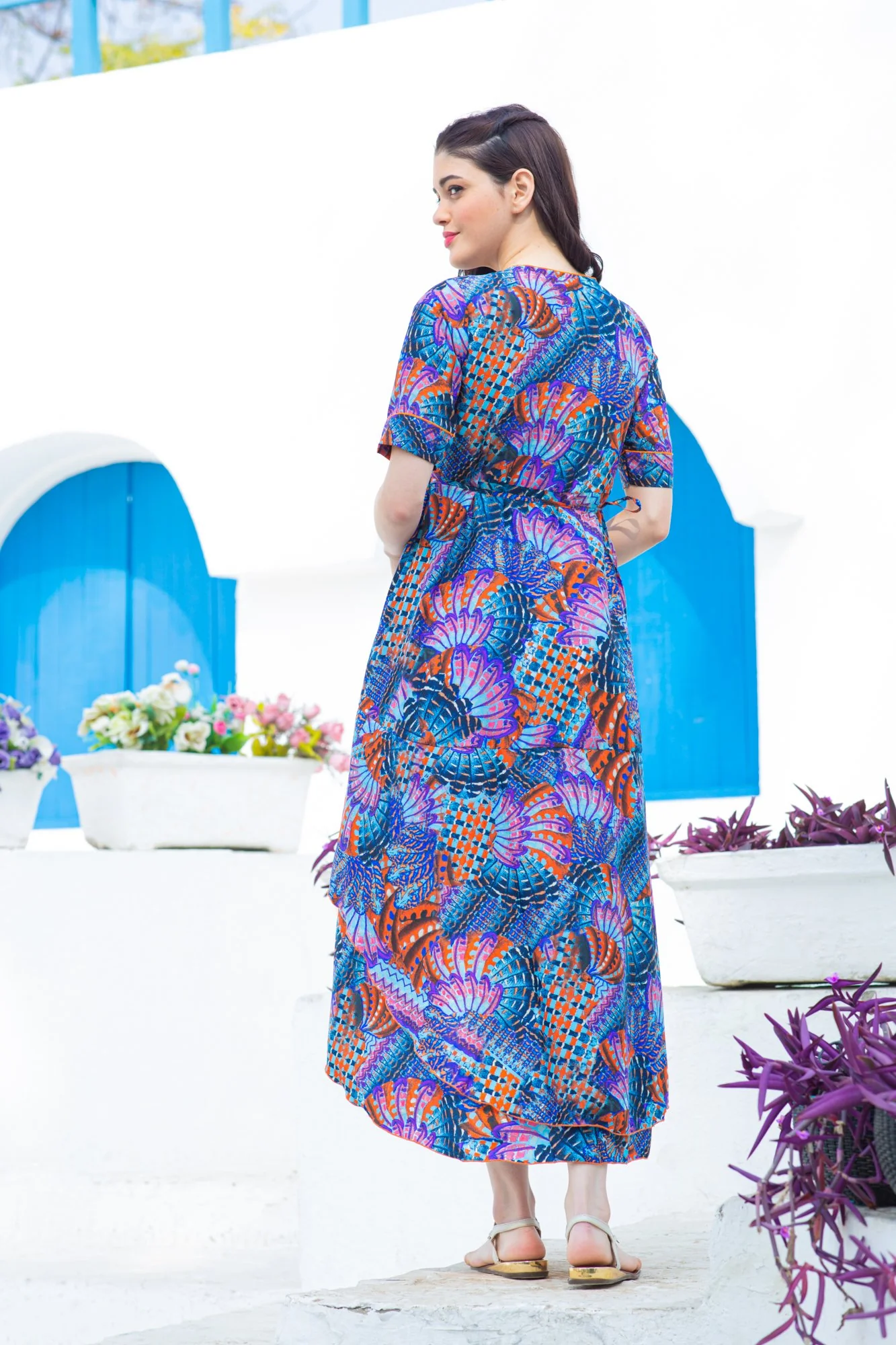 Sea Shells Maternity & Nursing Flair Dress - Chenance