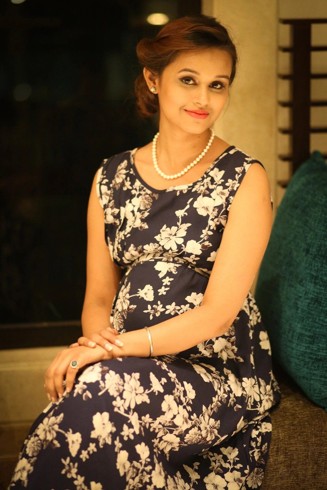 Blue Empire Maternity Dress - Chenance