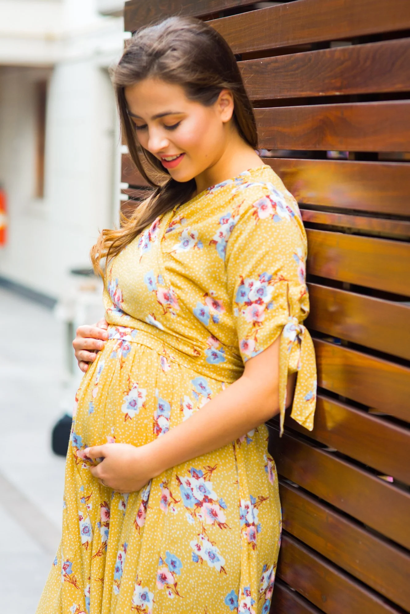 Marigold Maternity & Nursing Wrap Midi Dress - Chenance
