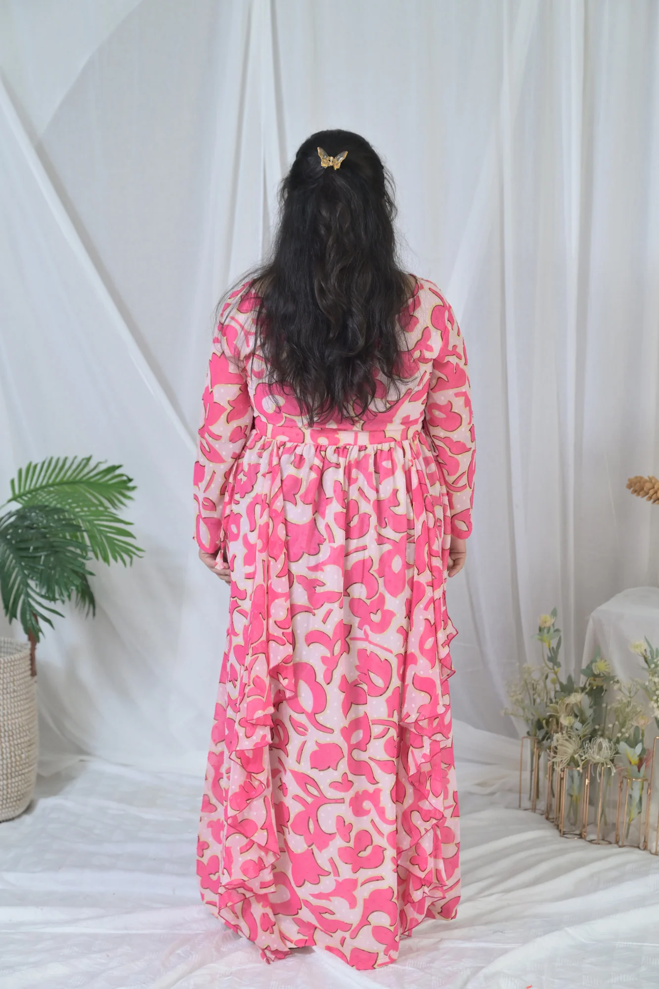 Jolly Pink Floral Maternity Flow Dress - Chenance