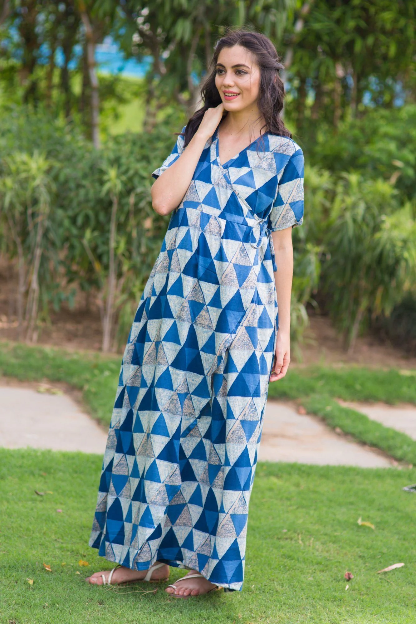 Cascading Breeze Tria Maternity & Nursing Wrap Dress - Chenance