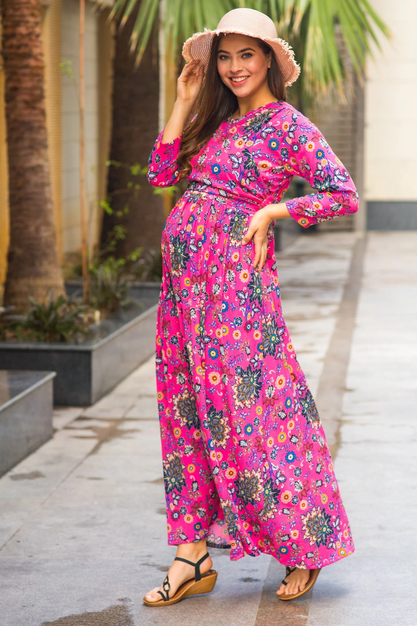 Taffy Pink Maternity & Nursing Wrap Dress - Chenance