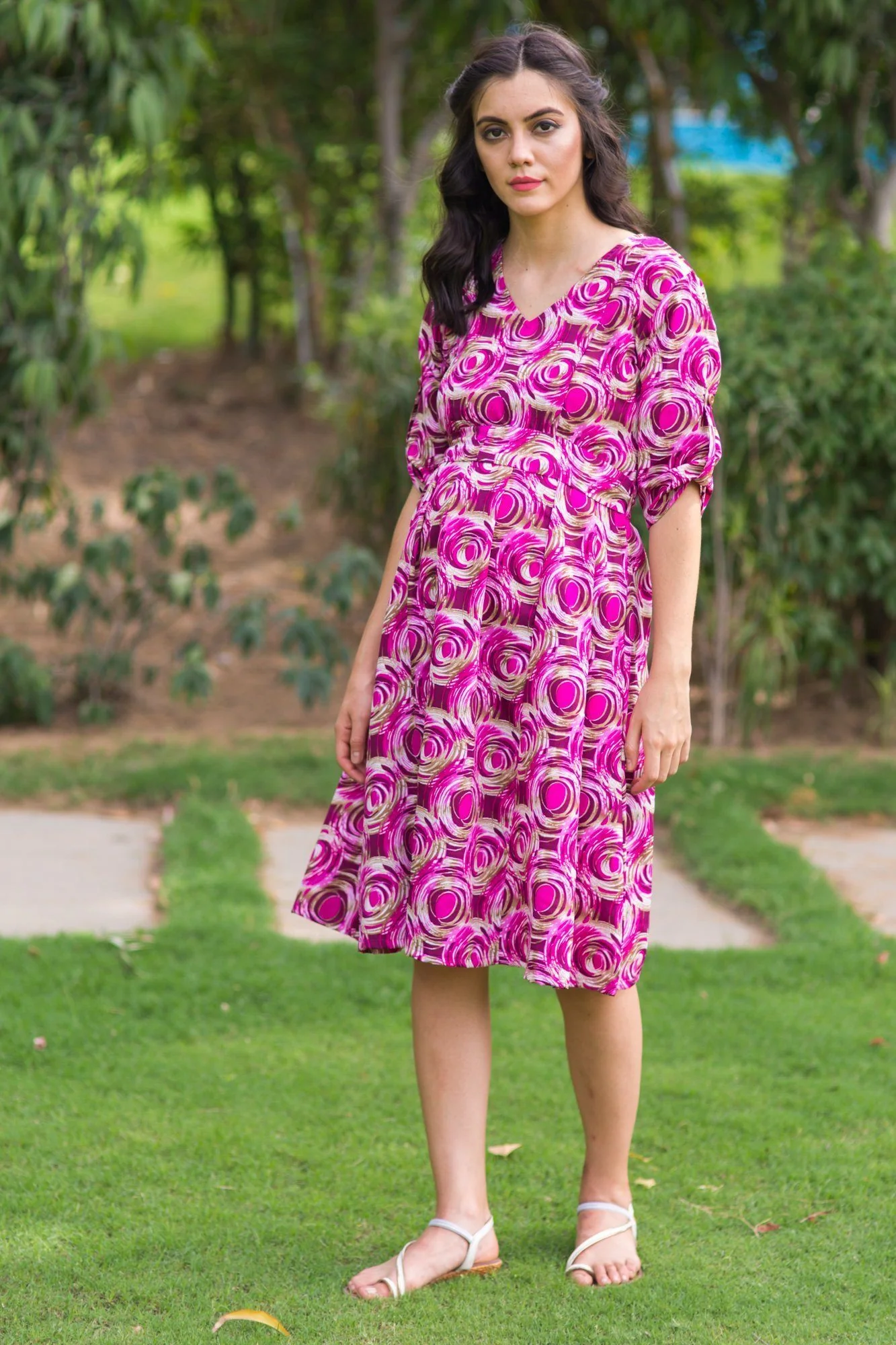 Plush Matte Maternity & Nursing Dress - Chenance