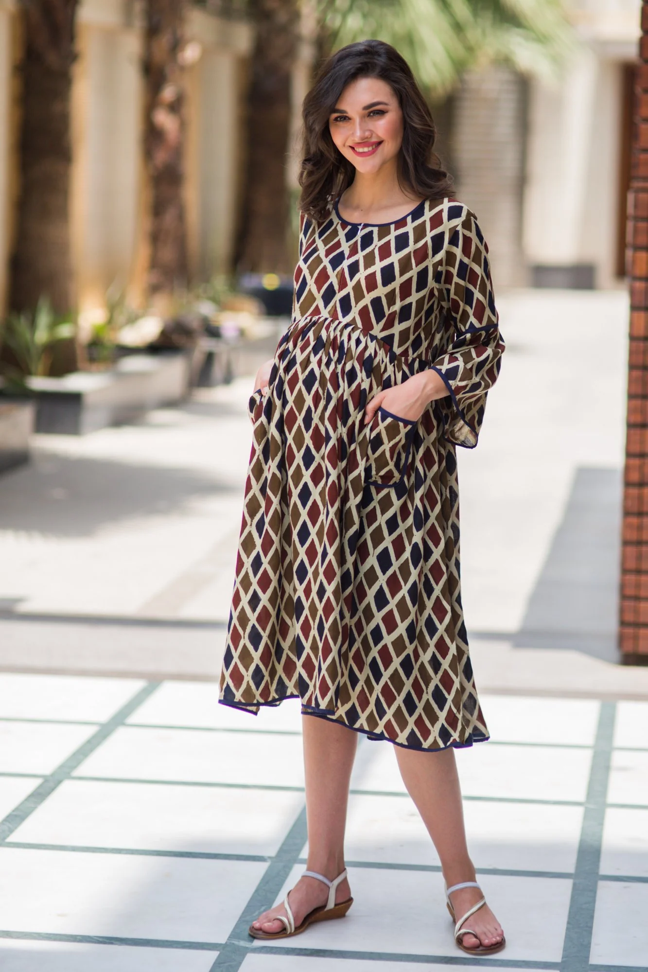 Rhombus Boho Maternity & Nursing Dress - Chenance