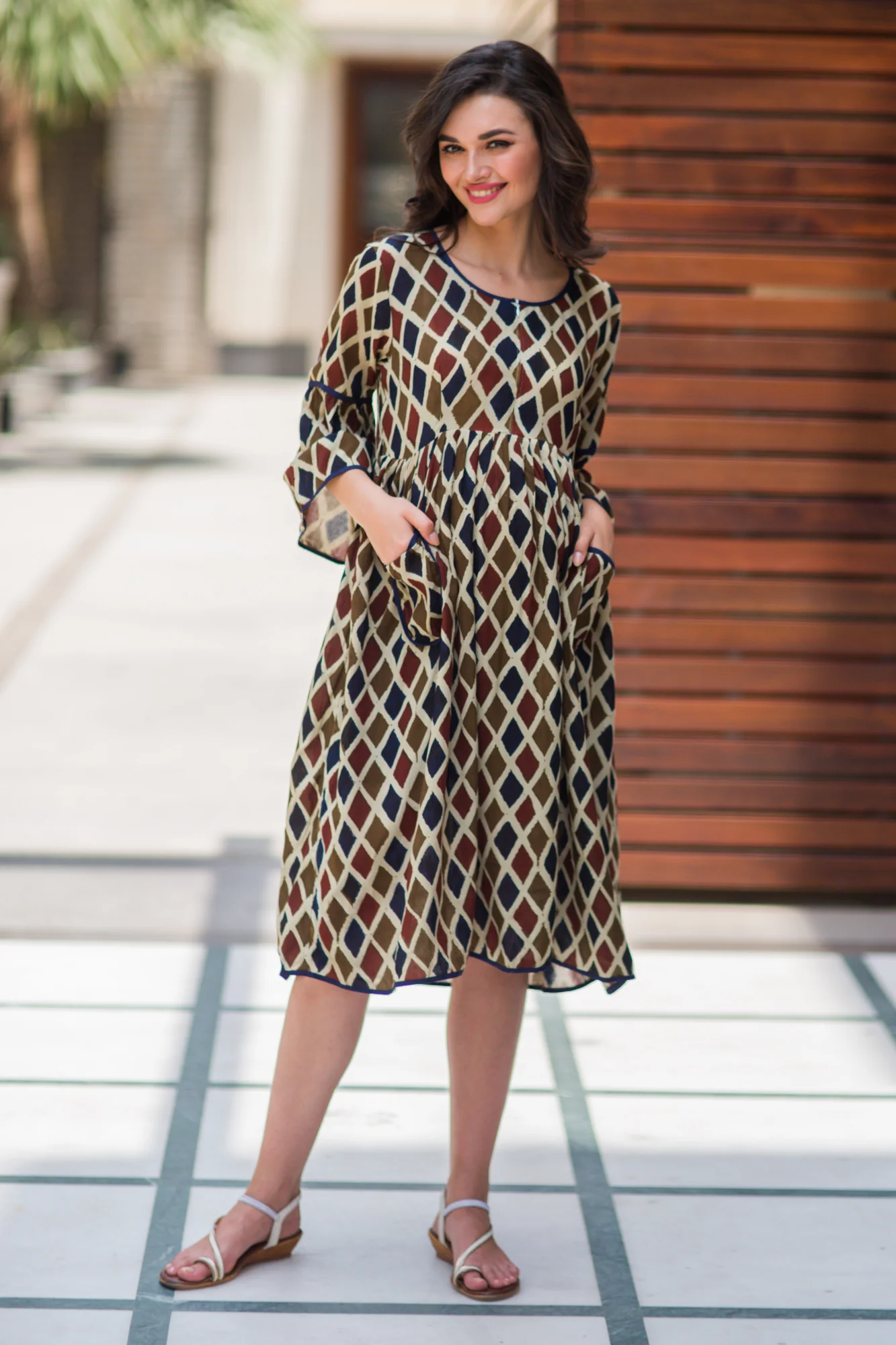 Rhombus Boho Maternity & Nursing Dress - Chenance