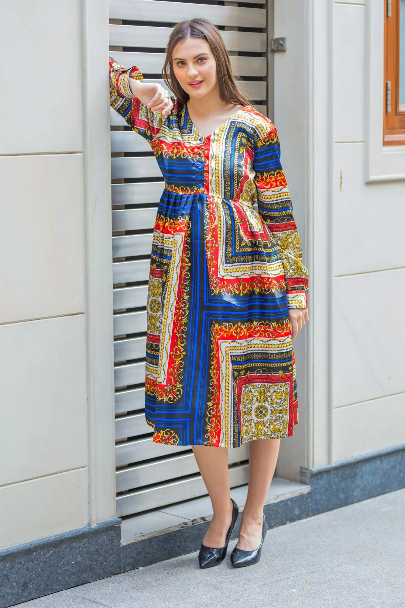 Abstract Maze Maternity & Nursing Dress - Chenance