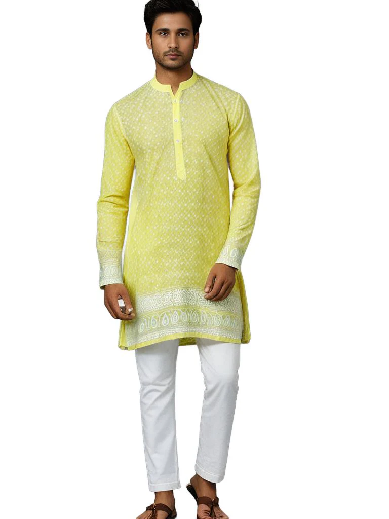 Men Lemon Kurta Sets (2pc) - Chenance