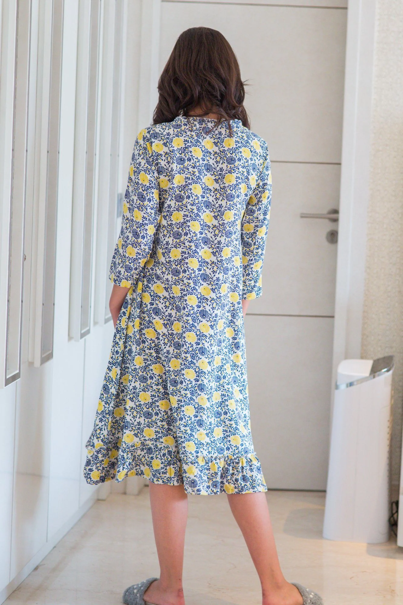 Pale Floral Maternity & Nursing Night Dress - Chenance