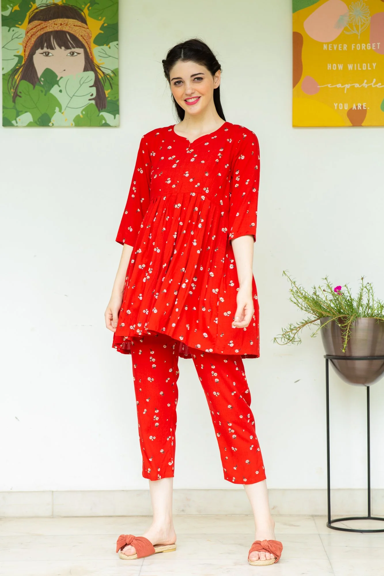 Cute Berry Maternity & Nursing Night Suit Set - Chenance