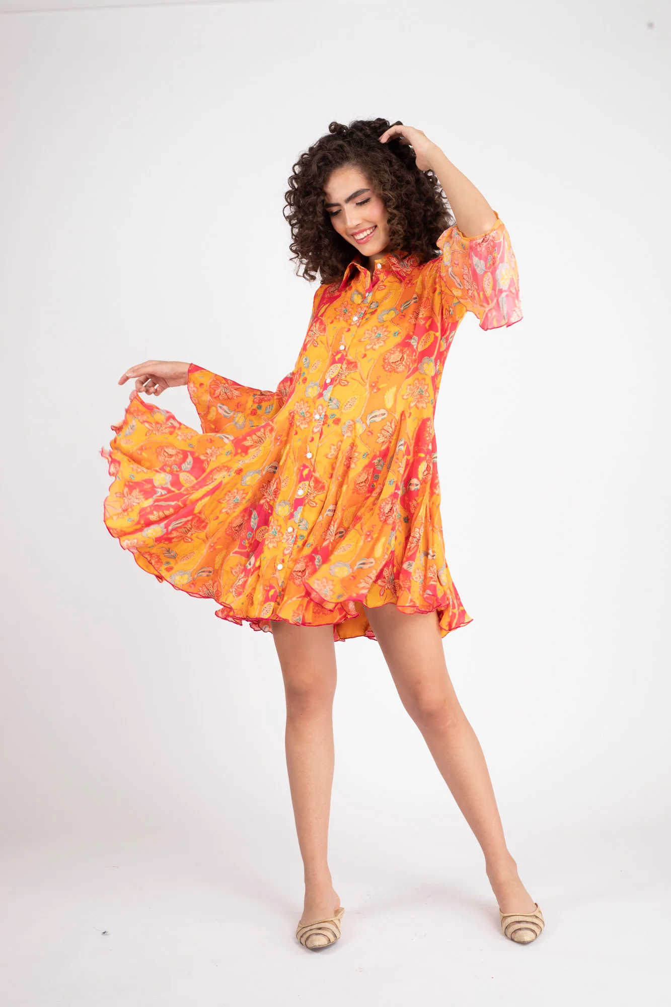 Forever Tangerine Maternity & Nursing Shirt Dress - Chenance