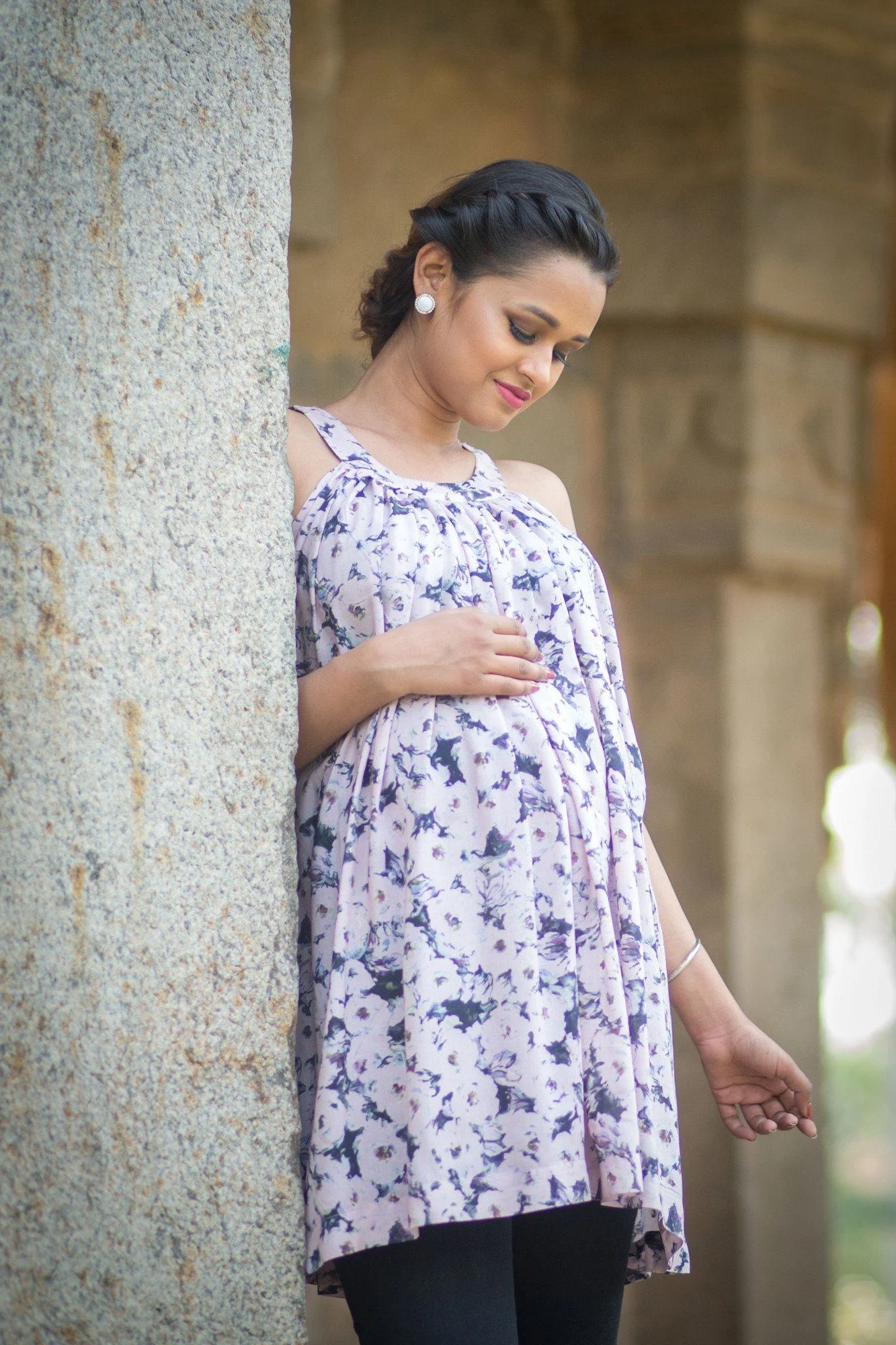 Pastel Pink Cascading Maternity Top - Chenance