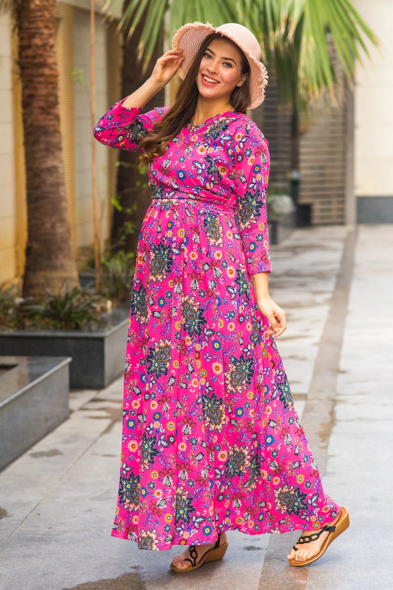 Taffy Pink Maternity & Nursing Wrap Dress - Chenance