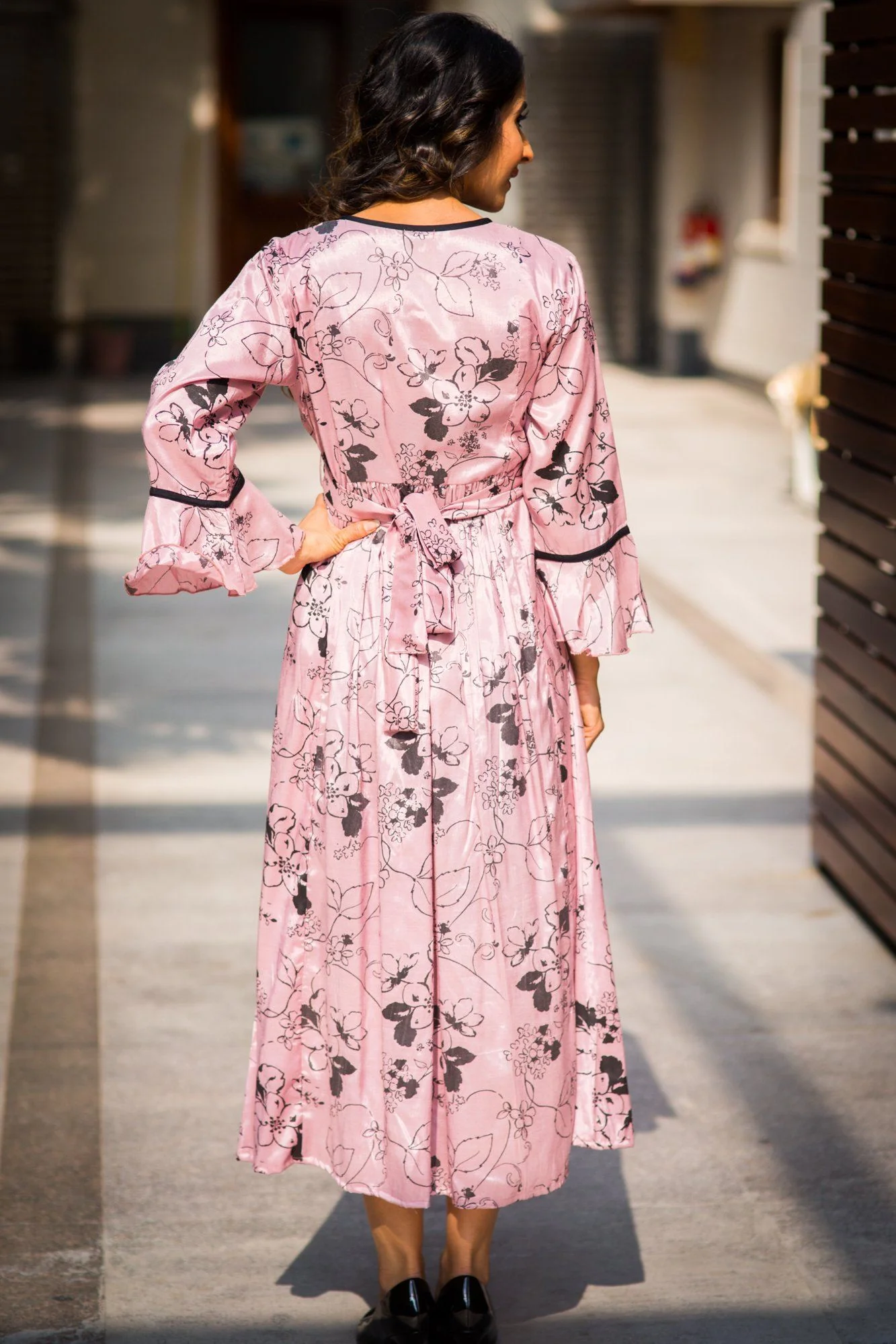 Salmon Pink Concealed Zips Maternity & Nursing Versatile Kurta Dress - Chenance