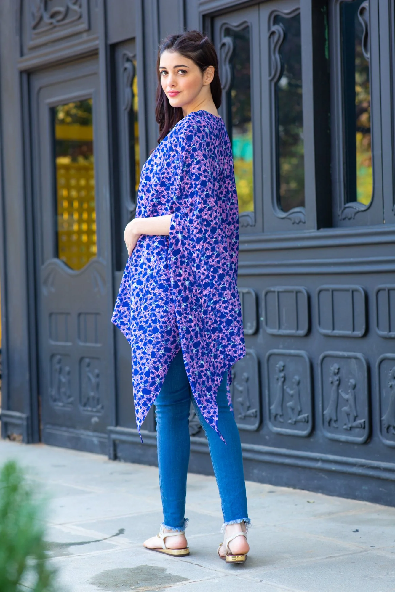 Ocean Blue Maternity Poncho Top - Chenance