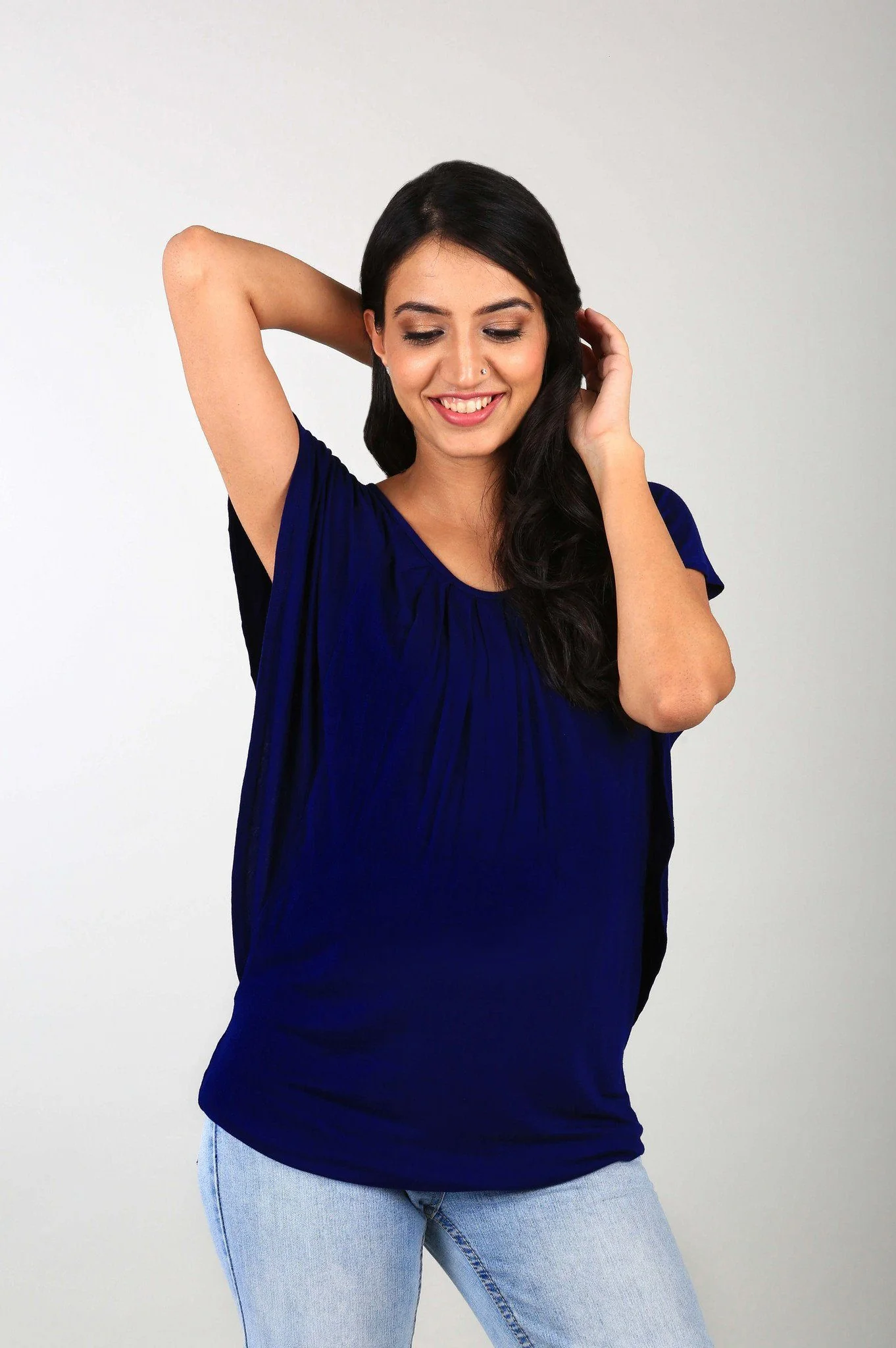 Side Access Blue Nursing Top - Chenance