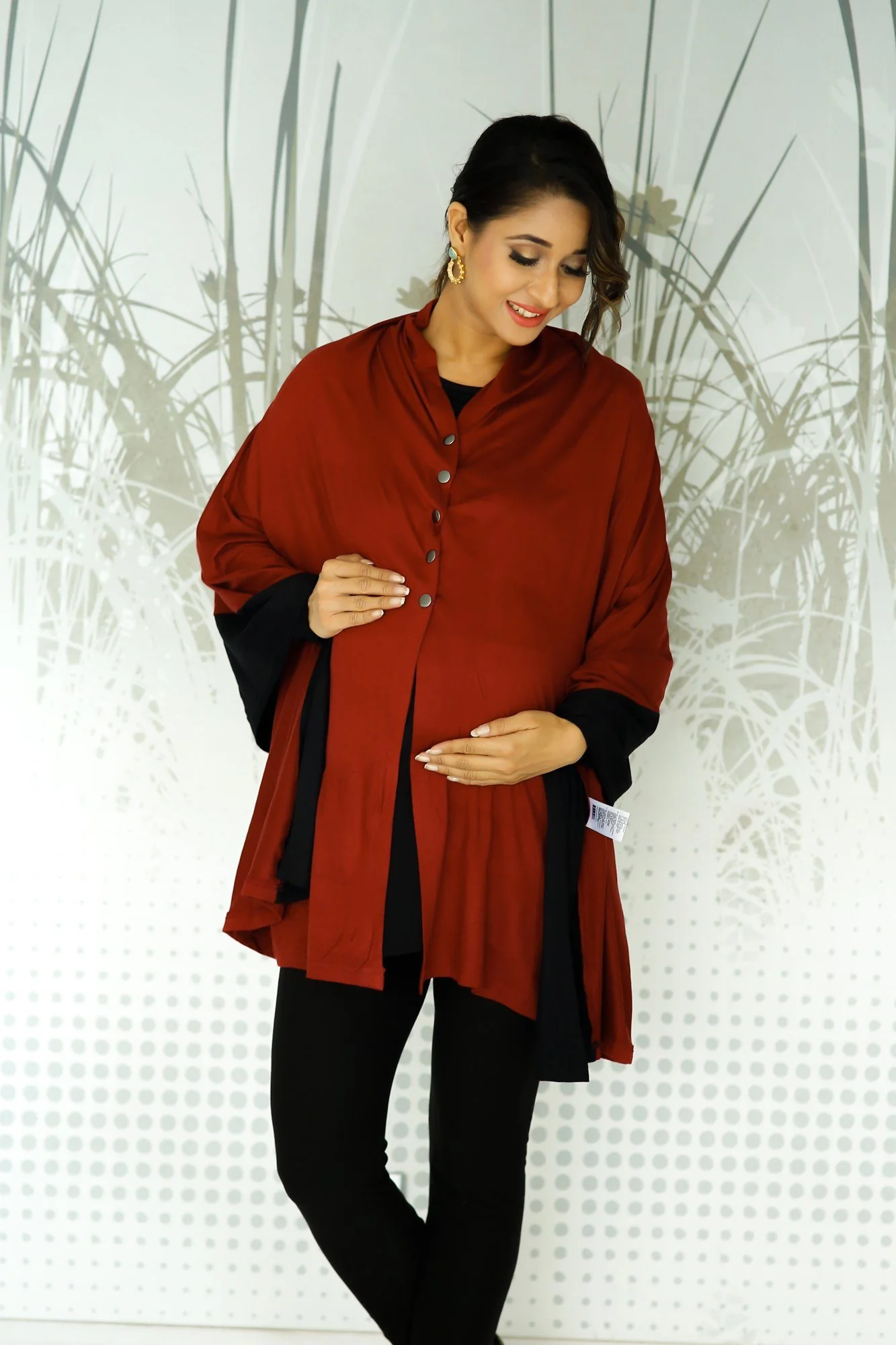Stretchable Rust Maroon Versatile Nursing Stole - Chenance