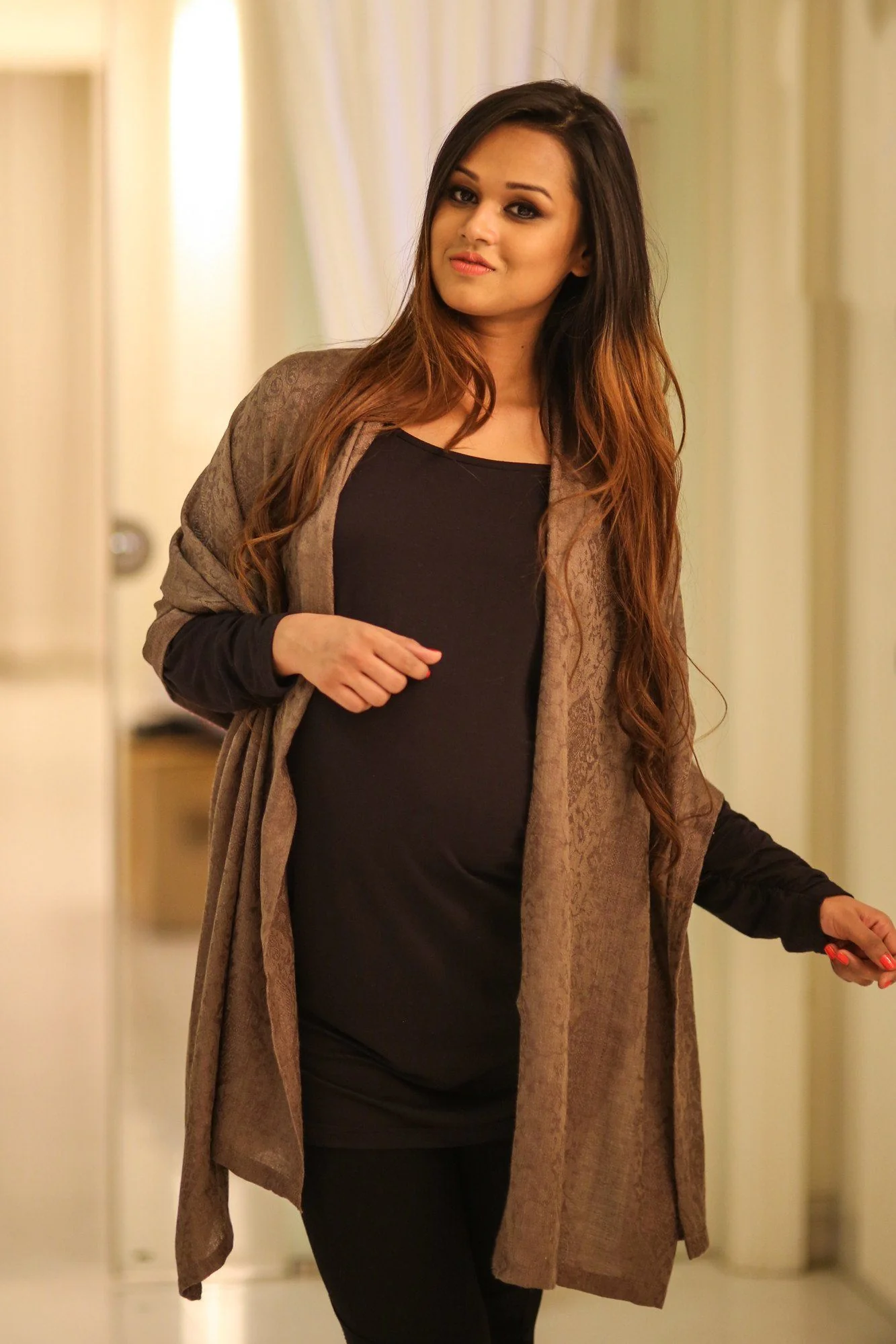 Luxe Cashmere Jacquard Self Print Nursing Stole - Chenance