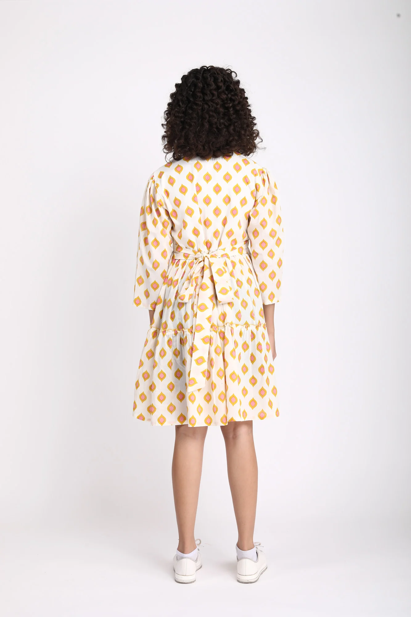 Pretty Cream Maternity & Nursing Layered Dress (100% Cotton) - Chenance