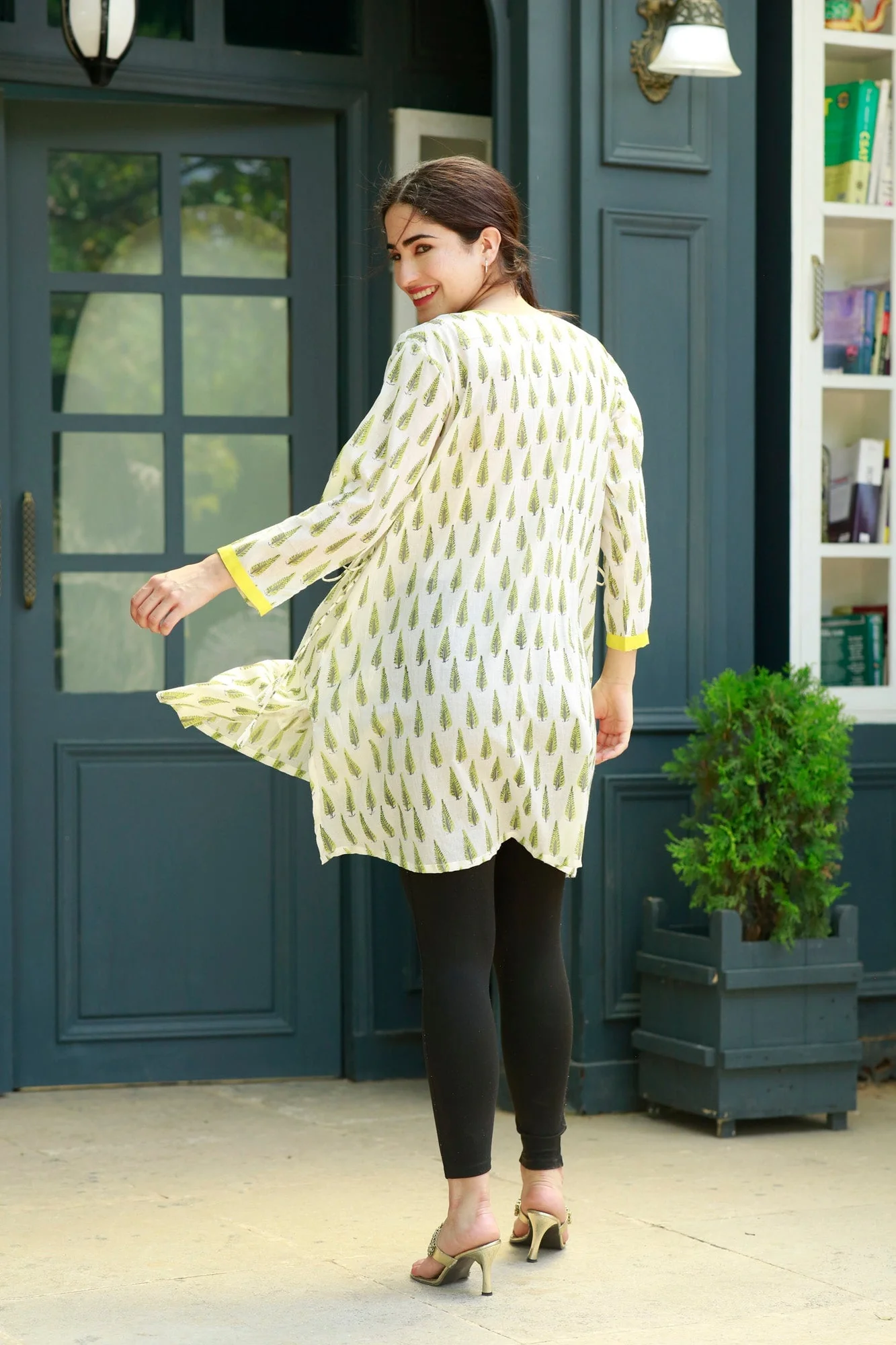 Soothing Olive Maternity & Nursing Kurta (100% Cotton) - Chenance