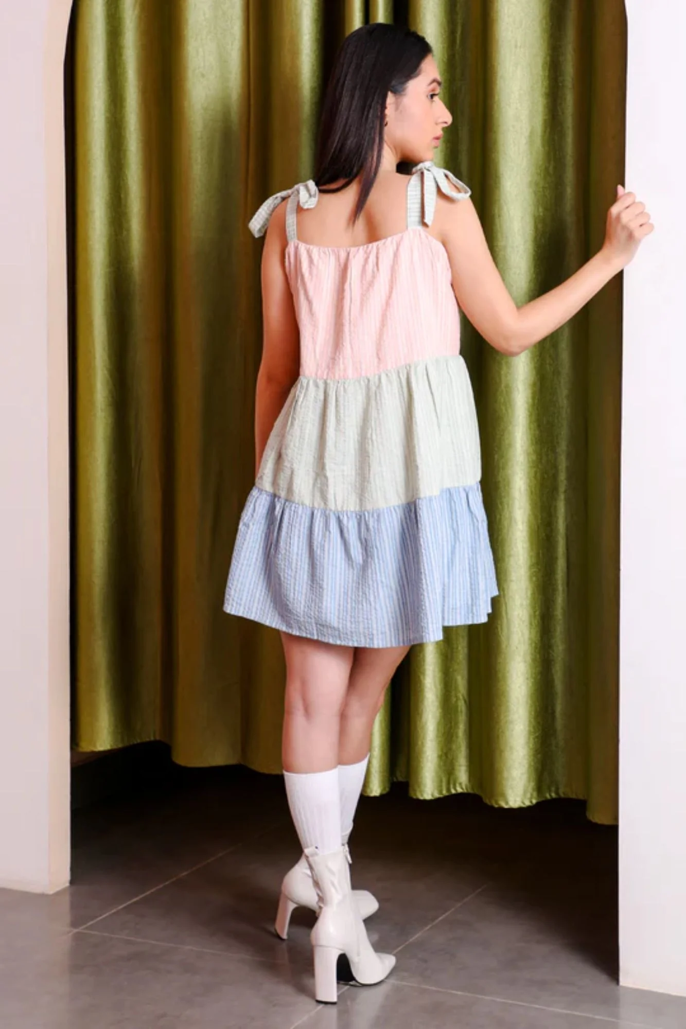 Casata Maternity Tiered Dress (100% Cotton) - Chenance