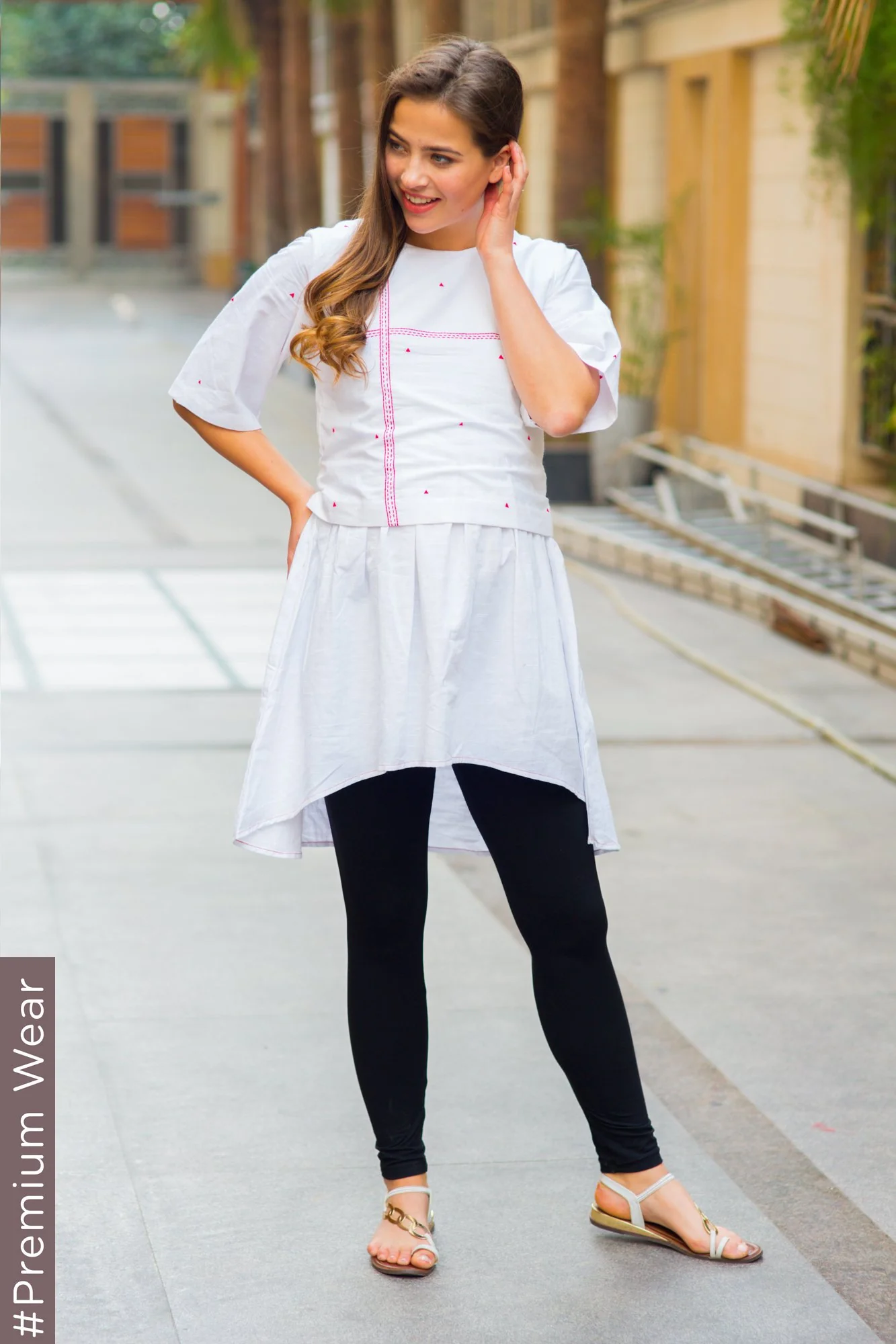 Premium White Embroidered Maternity Top - Chenance