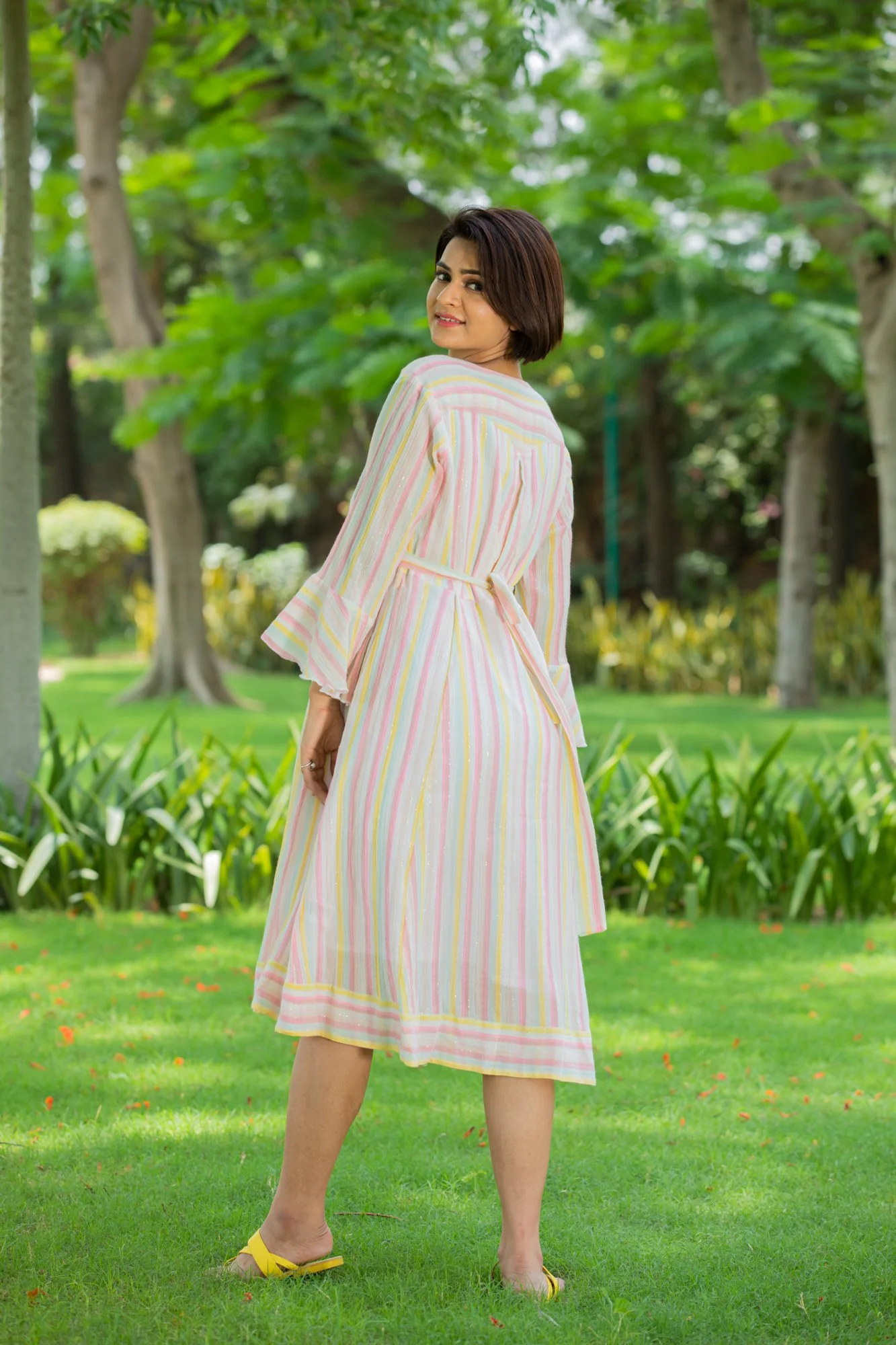 Pastel Striped Maternity & Nursing Dress - Chenance