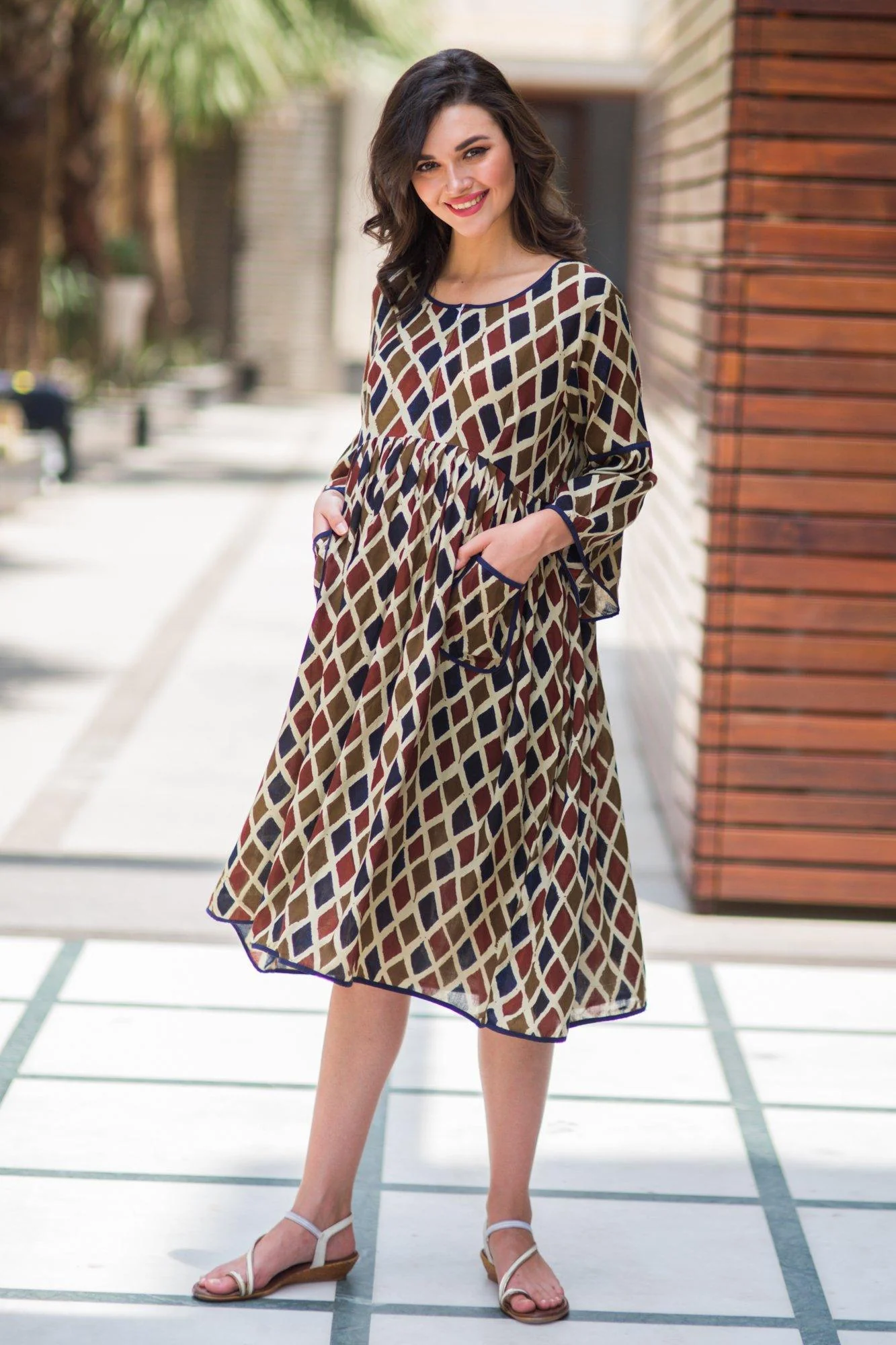 Rhombus Boho Maternity & Nursing Dress - Chenance