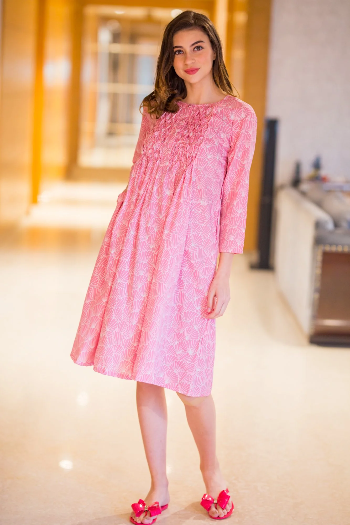 Botanical Blush Maternity & Nursing Night Dress - Chenance