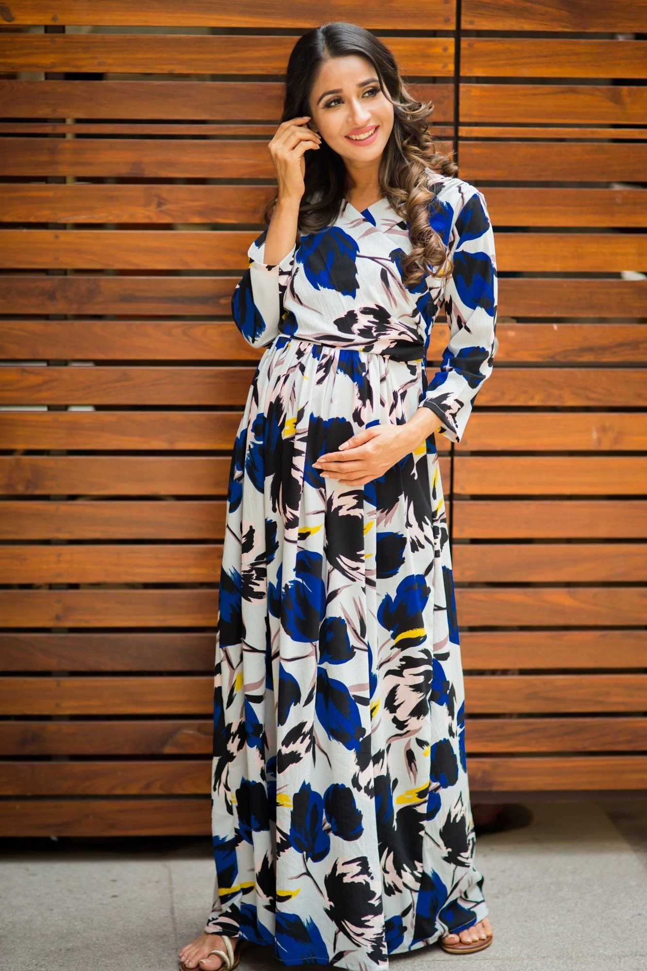 Mint Floral Maternity & Nursing Wrap Dress - Chenance