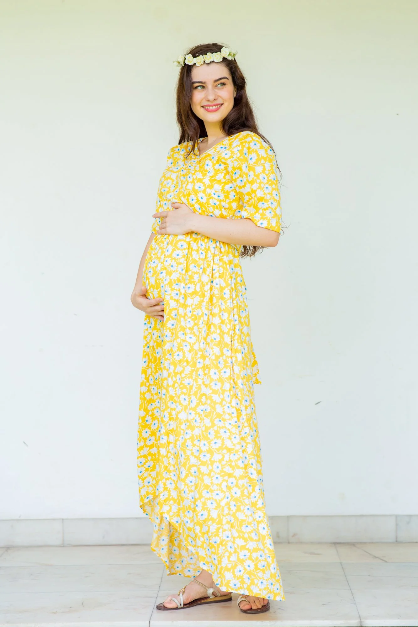 Sunny Maternity & Nursing Hi- Low Wrap Dress - Chenance