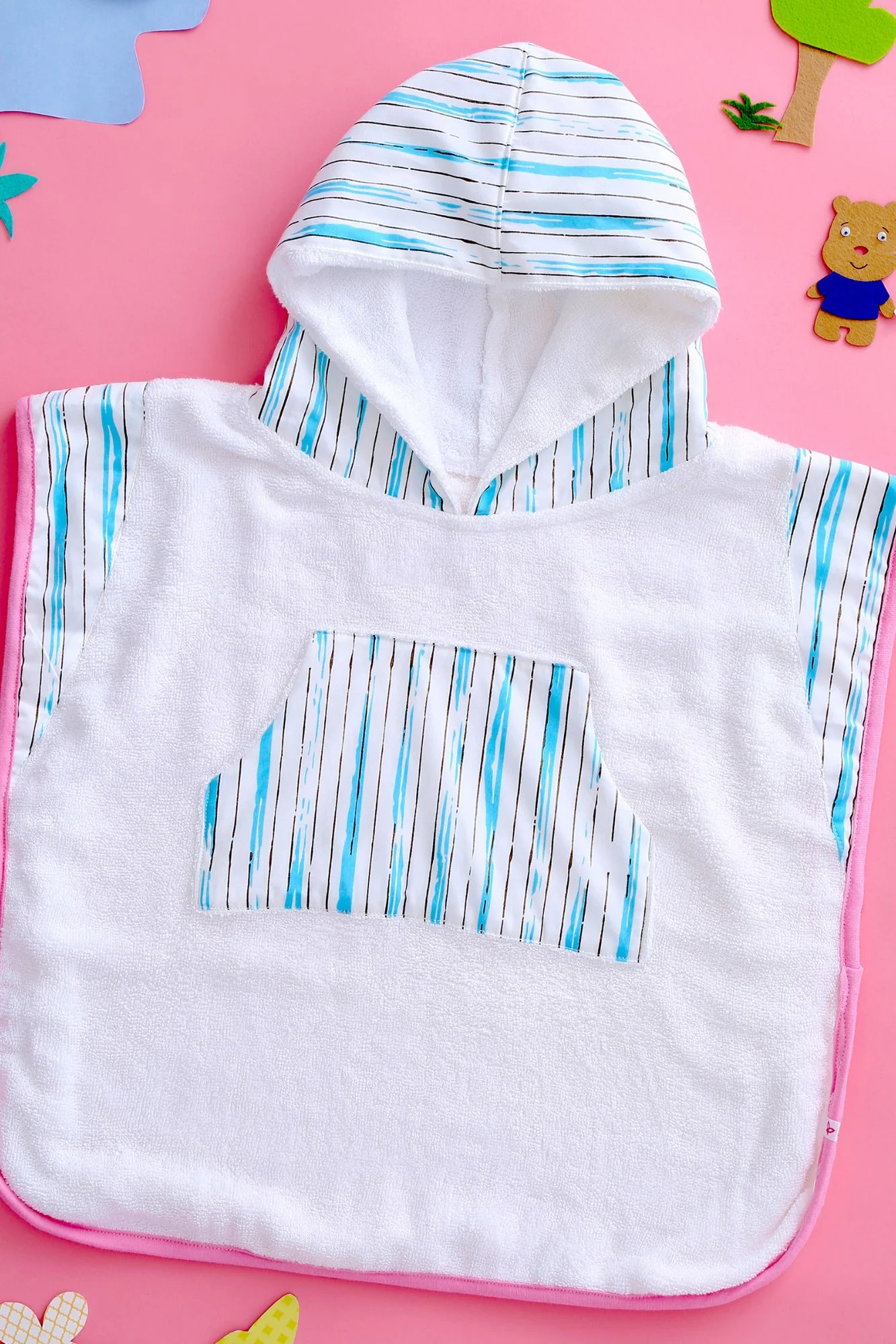 Strokes - Hooded Poncho - Chenance