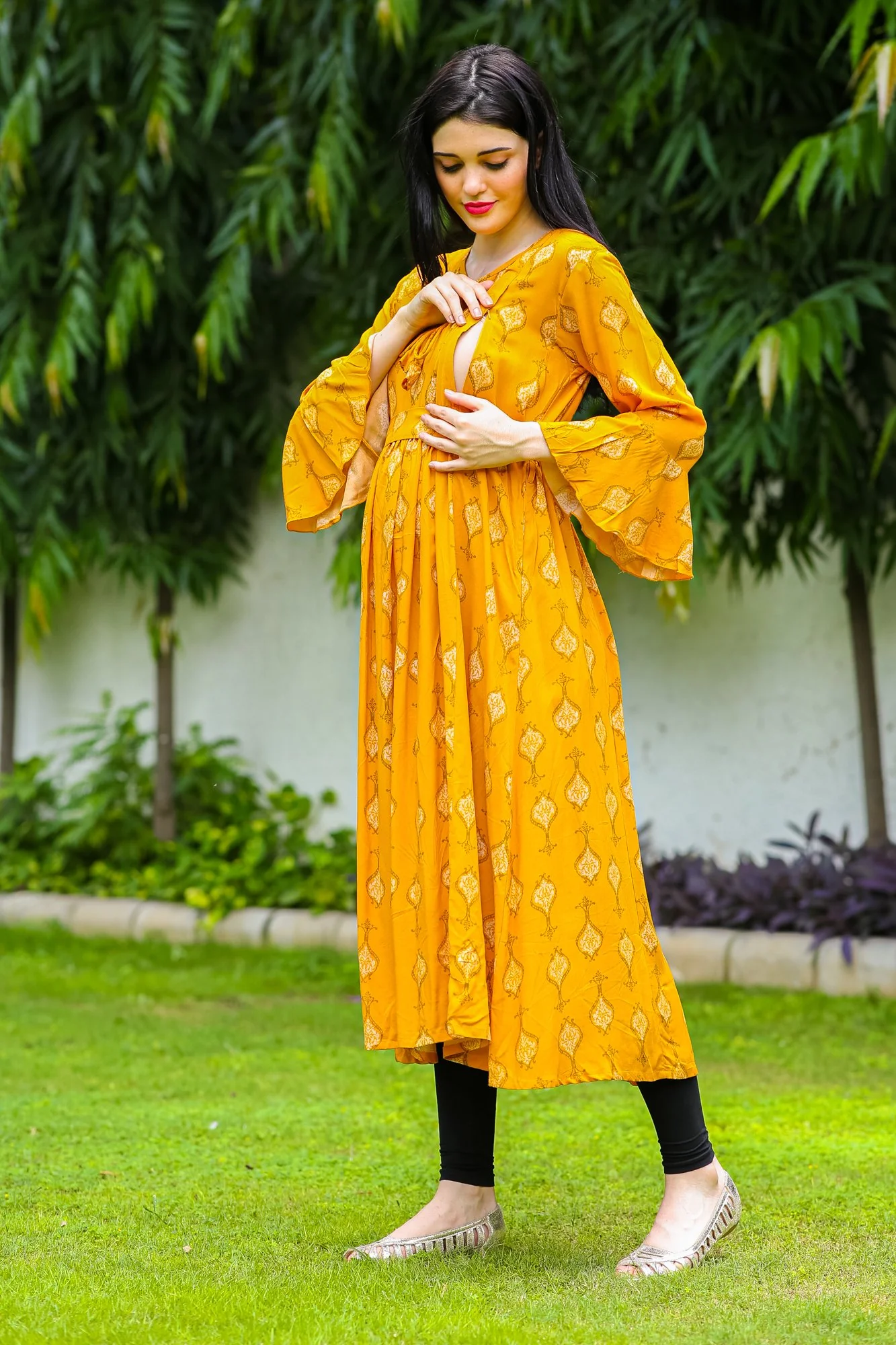 Sunny Paisley Maternity & Nursing Kurta Dress - Chenance