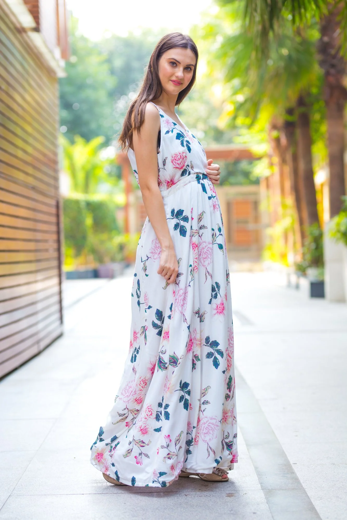 Calming White Maternity & Nursing Dress - Chenance