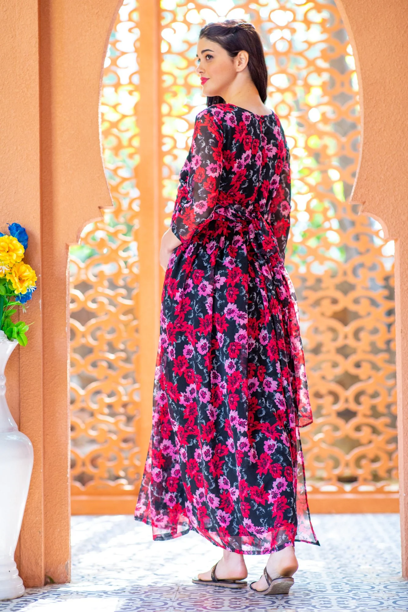 Noir Rose Maternity Knot Dress - Chenance