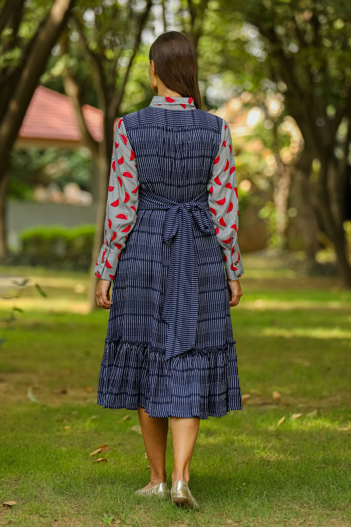 Quirky Watermelon Maternity & Nursing Collar Dress - Chenance