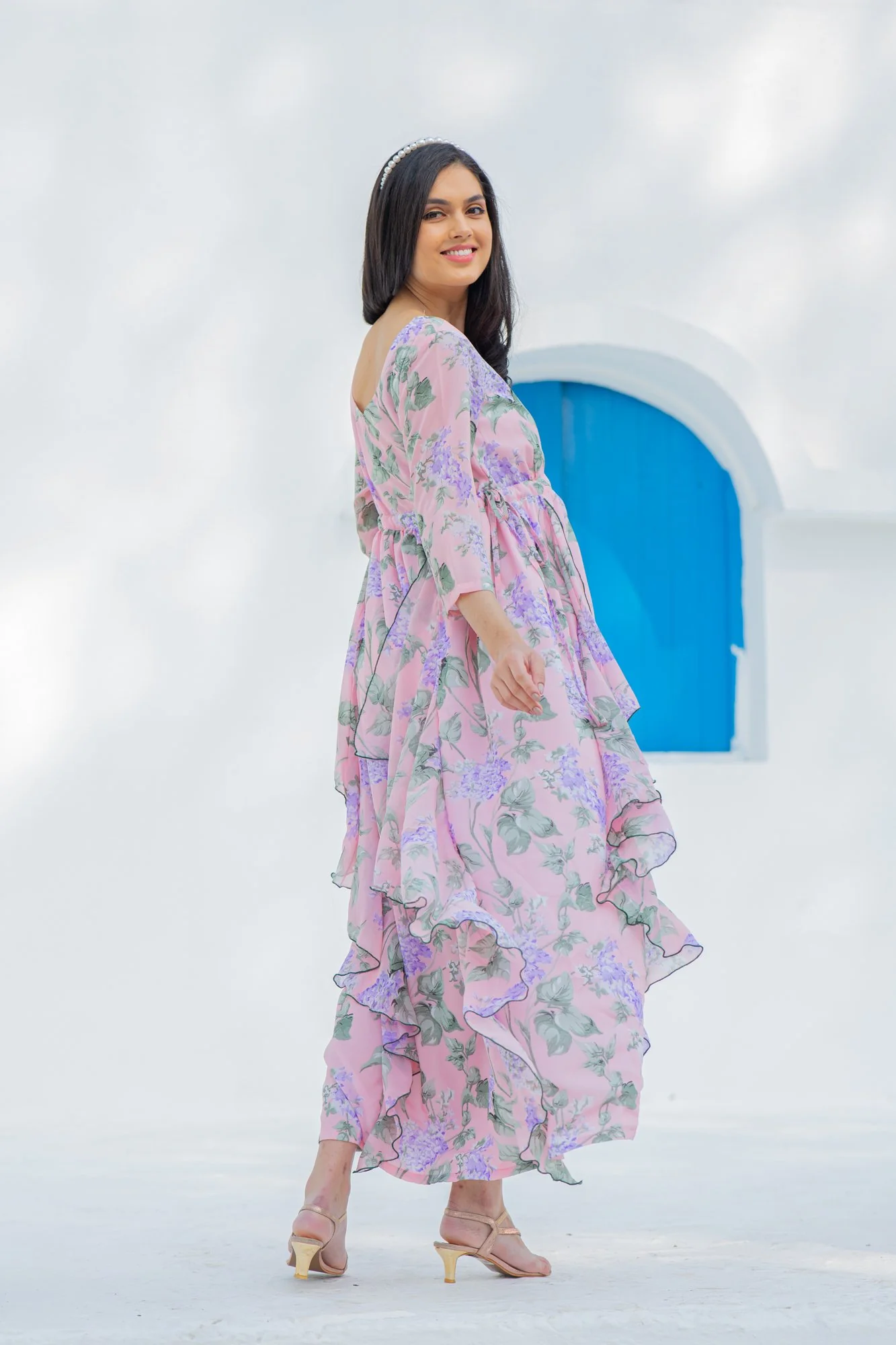 Serene Blossom Maternity & Nursing Flow Dress - Chenance