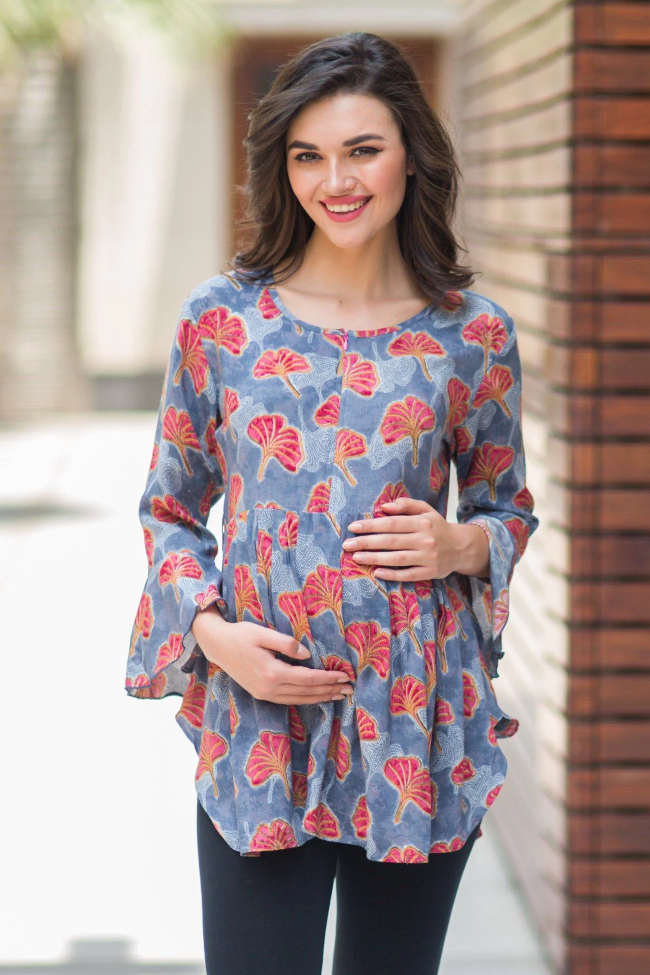 Orchid Gathered Nursing Top - Chenance