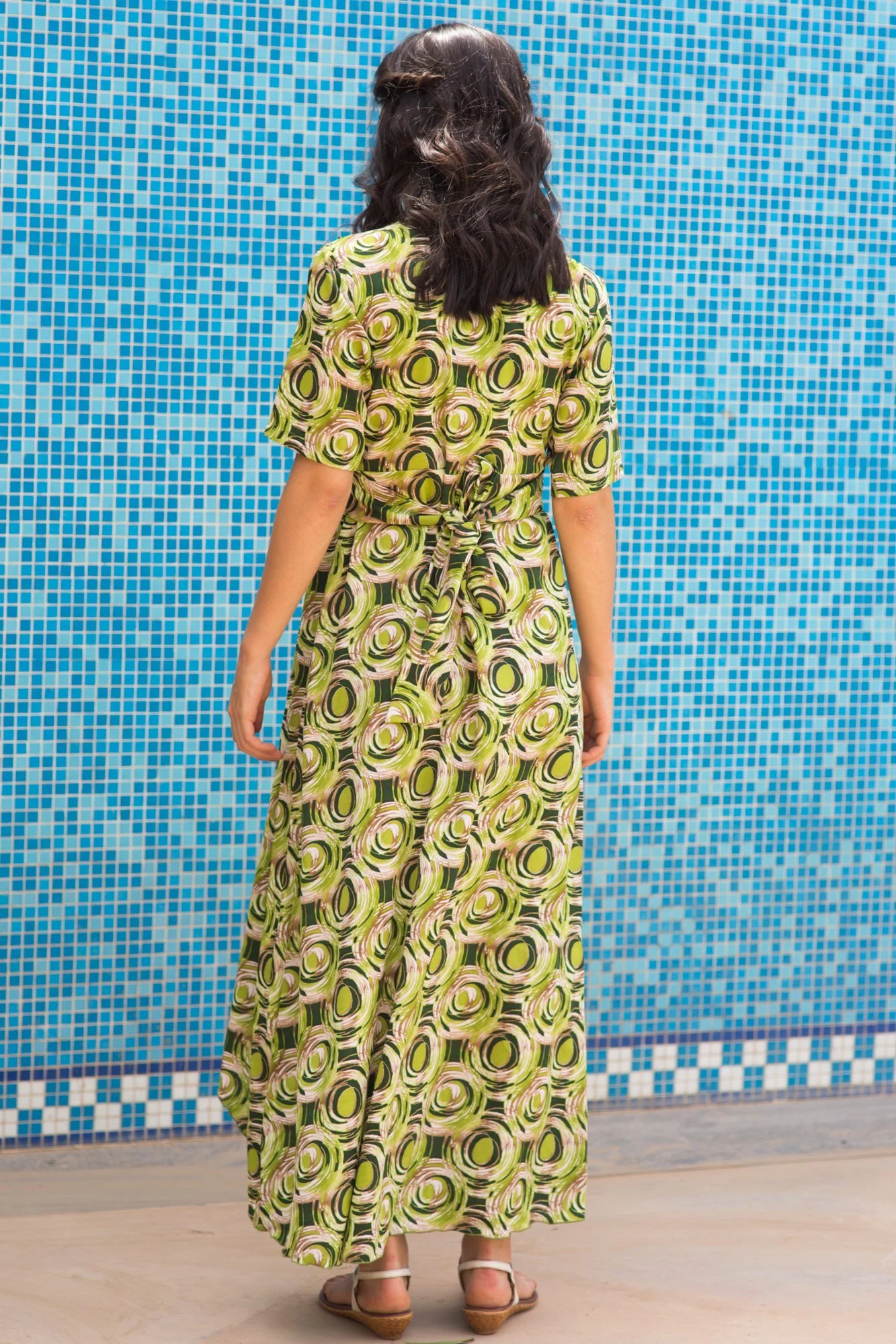 Sage Forest High-Low Nursing Wrap Dress - Chenance