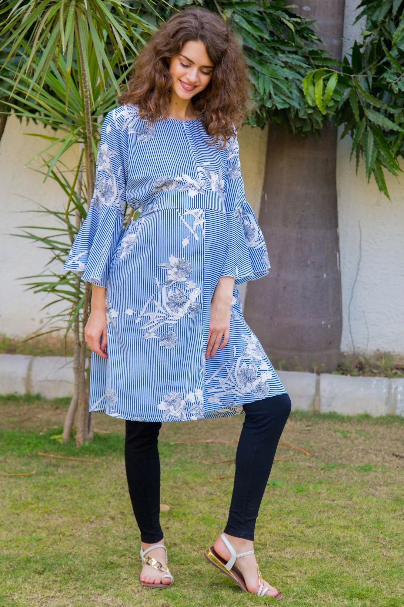 Rasin Striped Maternity & Nursing Dress - Chenance