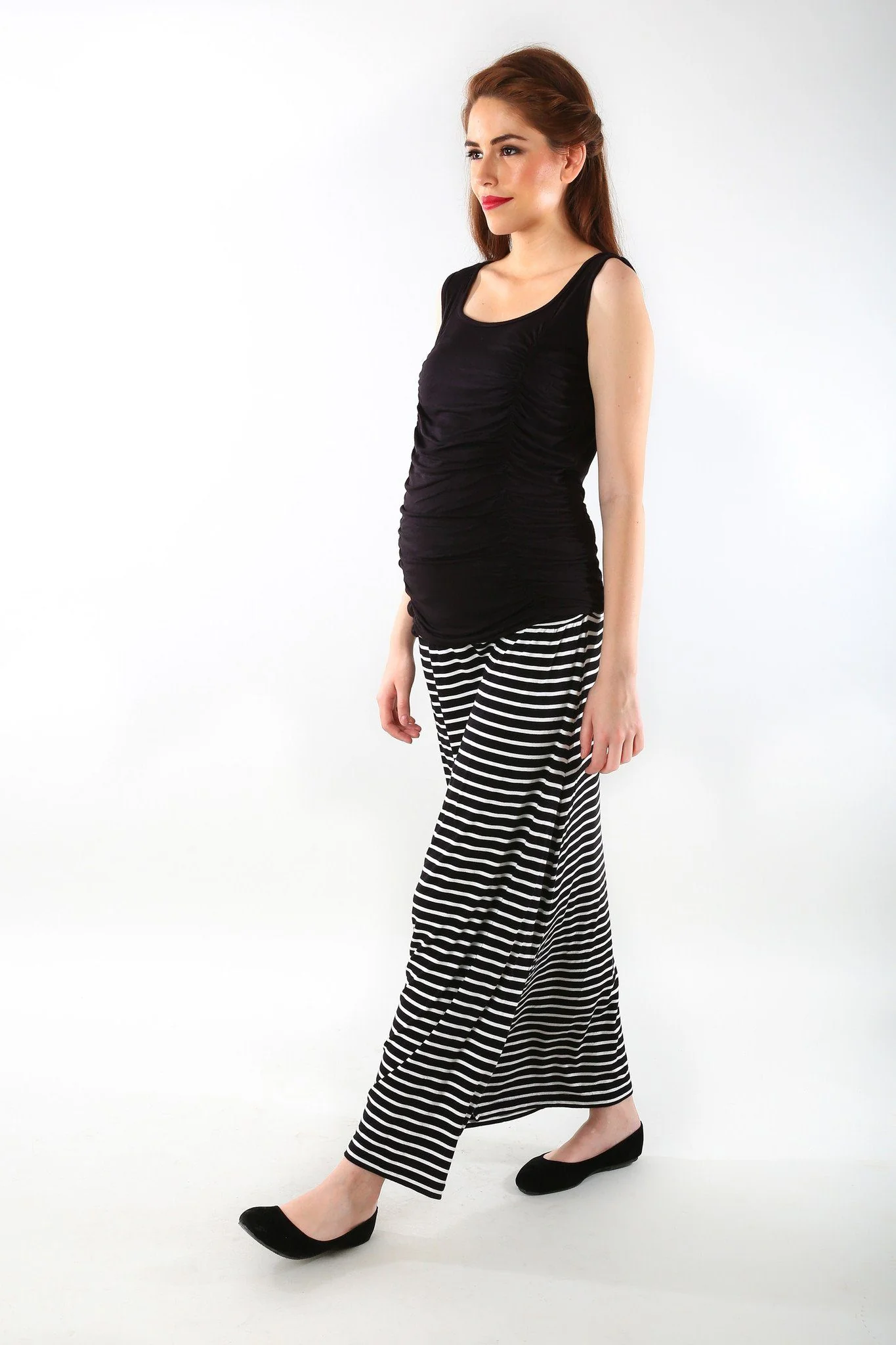 Striped A-Line Maternity Skirt - Chenance