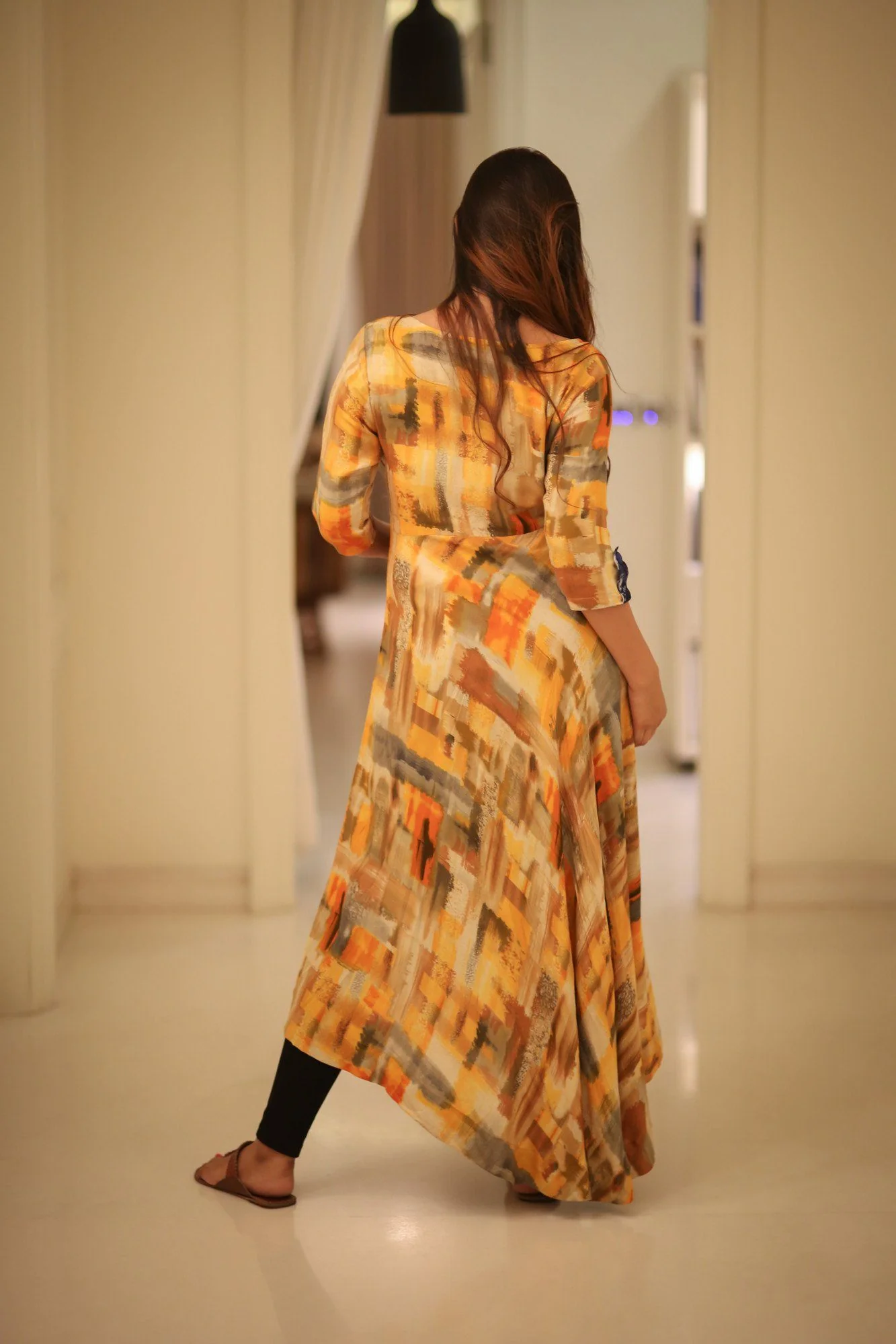 Yellow High-Low Concealed Nursing Kurta - Chenance