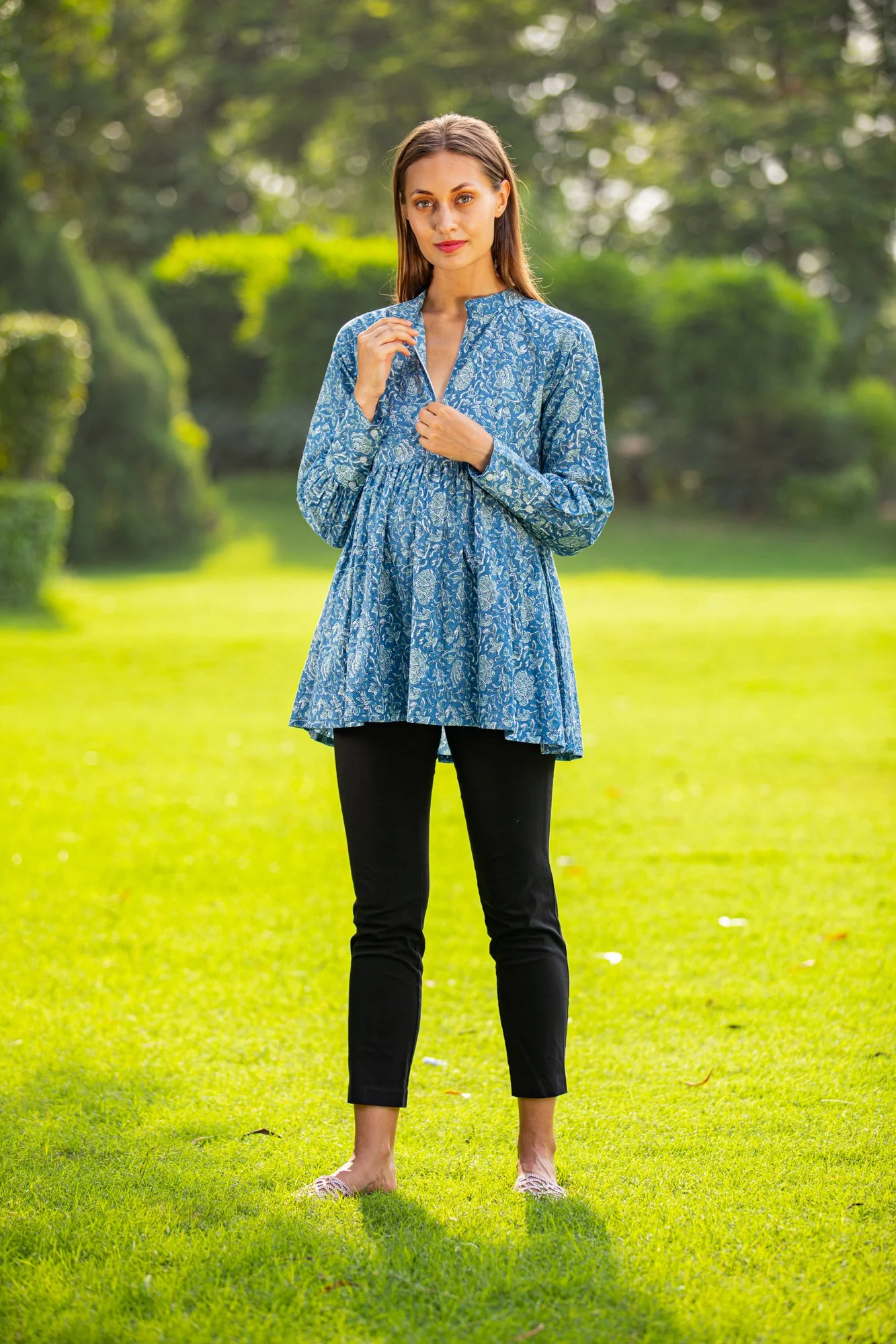 Peppy Cotton Maternity & Nursing Top - Chenance