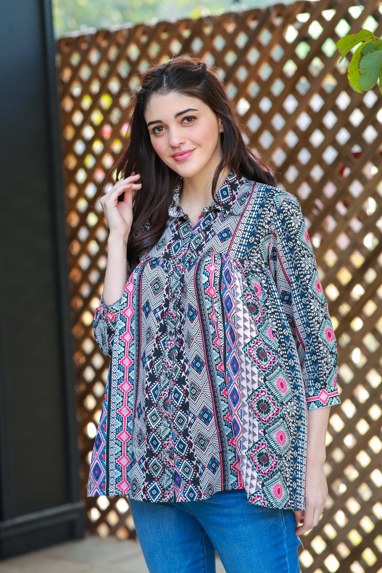 Royal Aztec Maternity & Nursing Top - Chenance