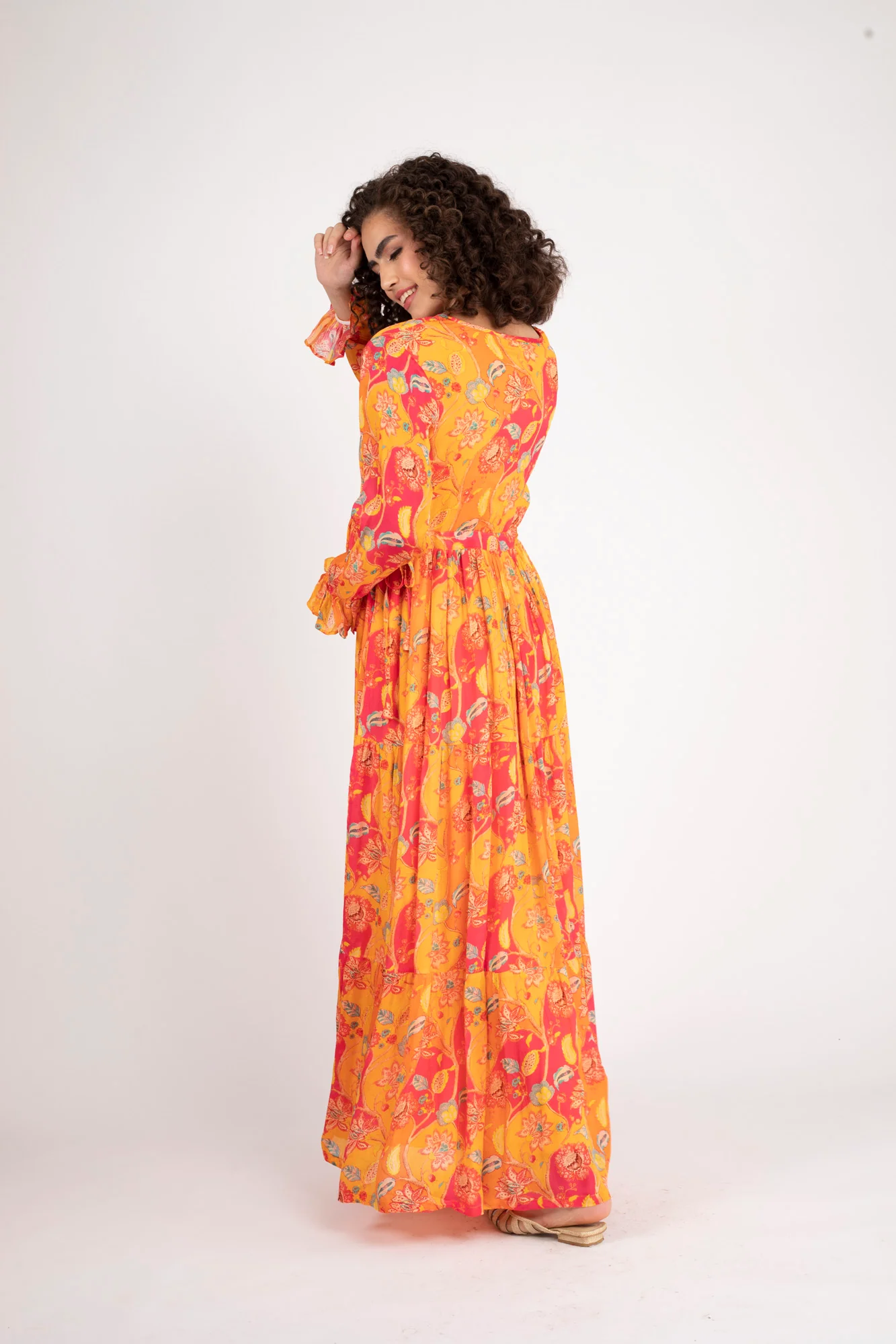 Pumpkin Red Maternity & Nursing Layer Dress - Chenance