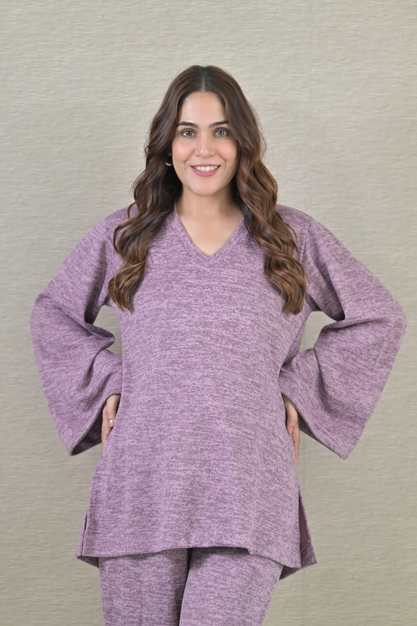 Cozy Lilac Maternity Stretchable Winter Coord Set (2 pc) - Chenance