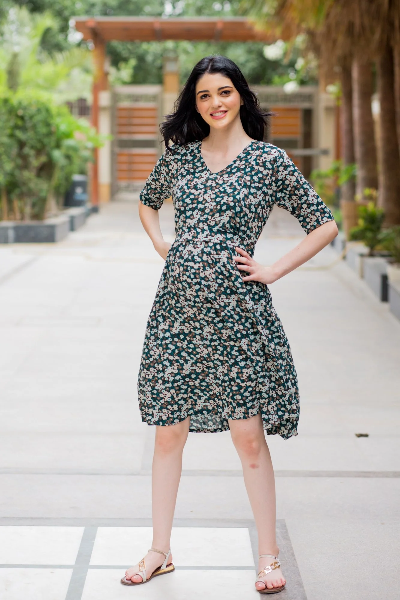 Emerald Floral Maternity & Nursing Dress - Chenance