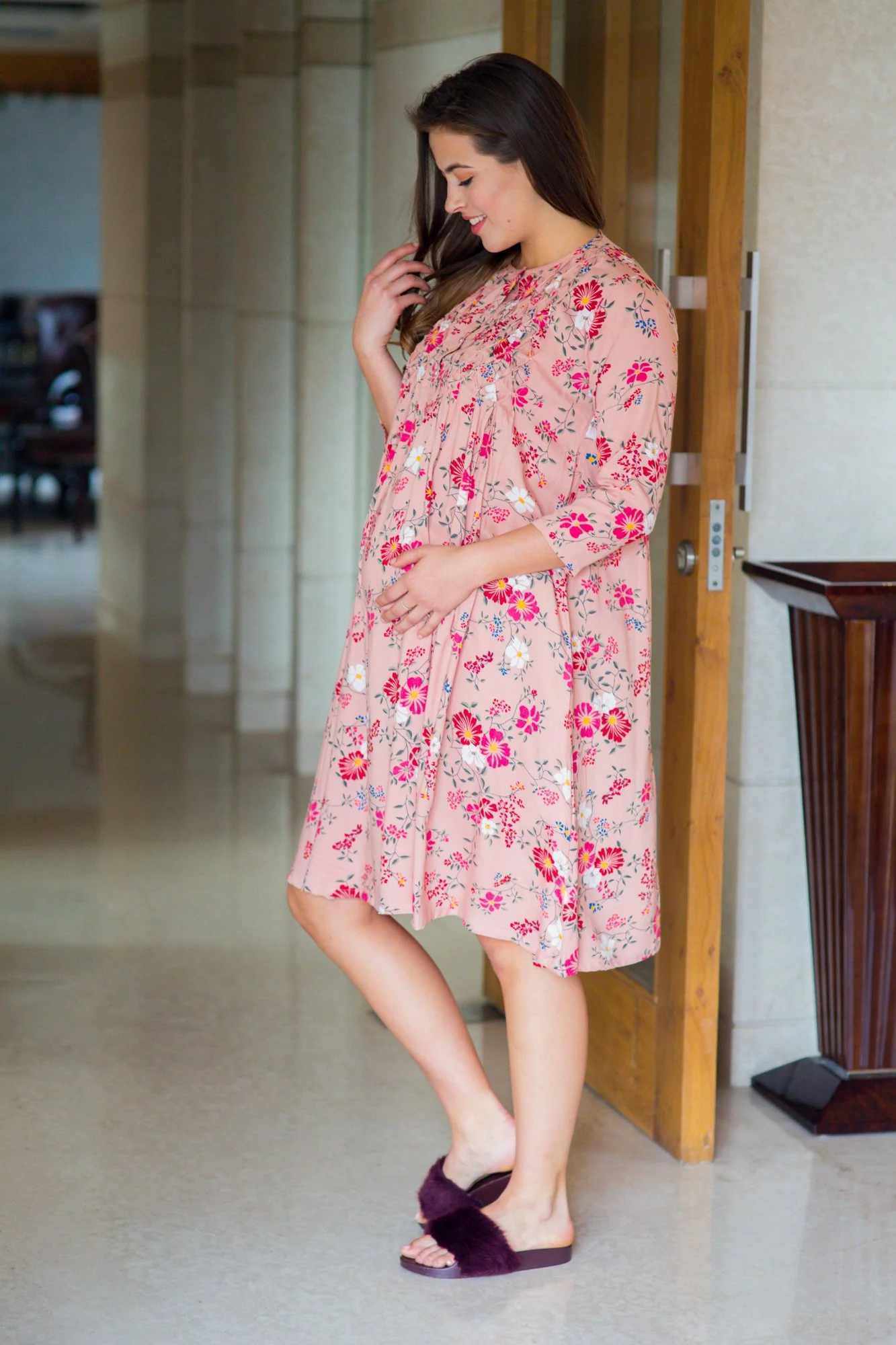Peony Pink Maternity & Nursing Dress - Chenance