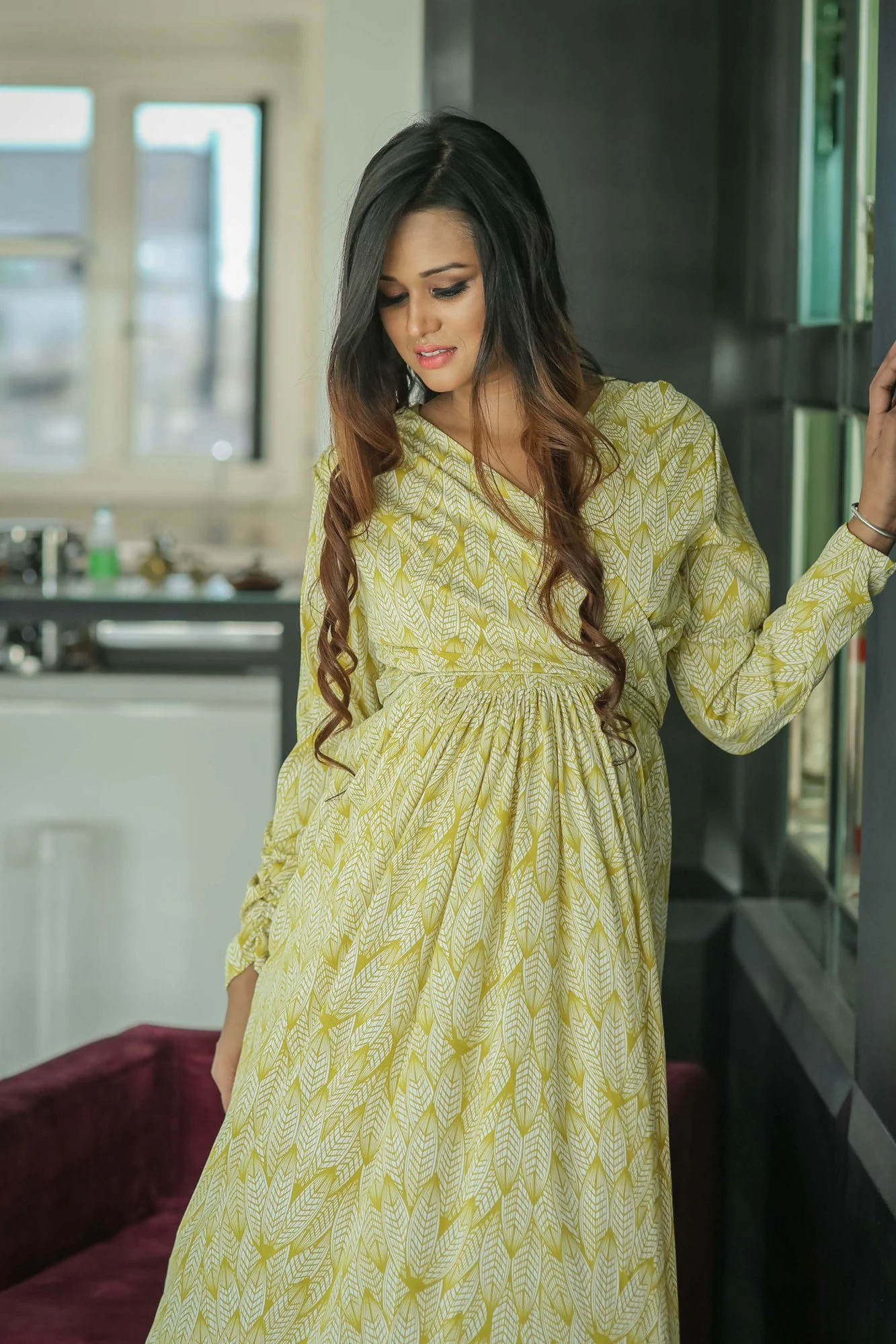 Lemon Print Maternity & Nursing Dress - Chenance