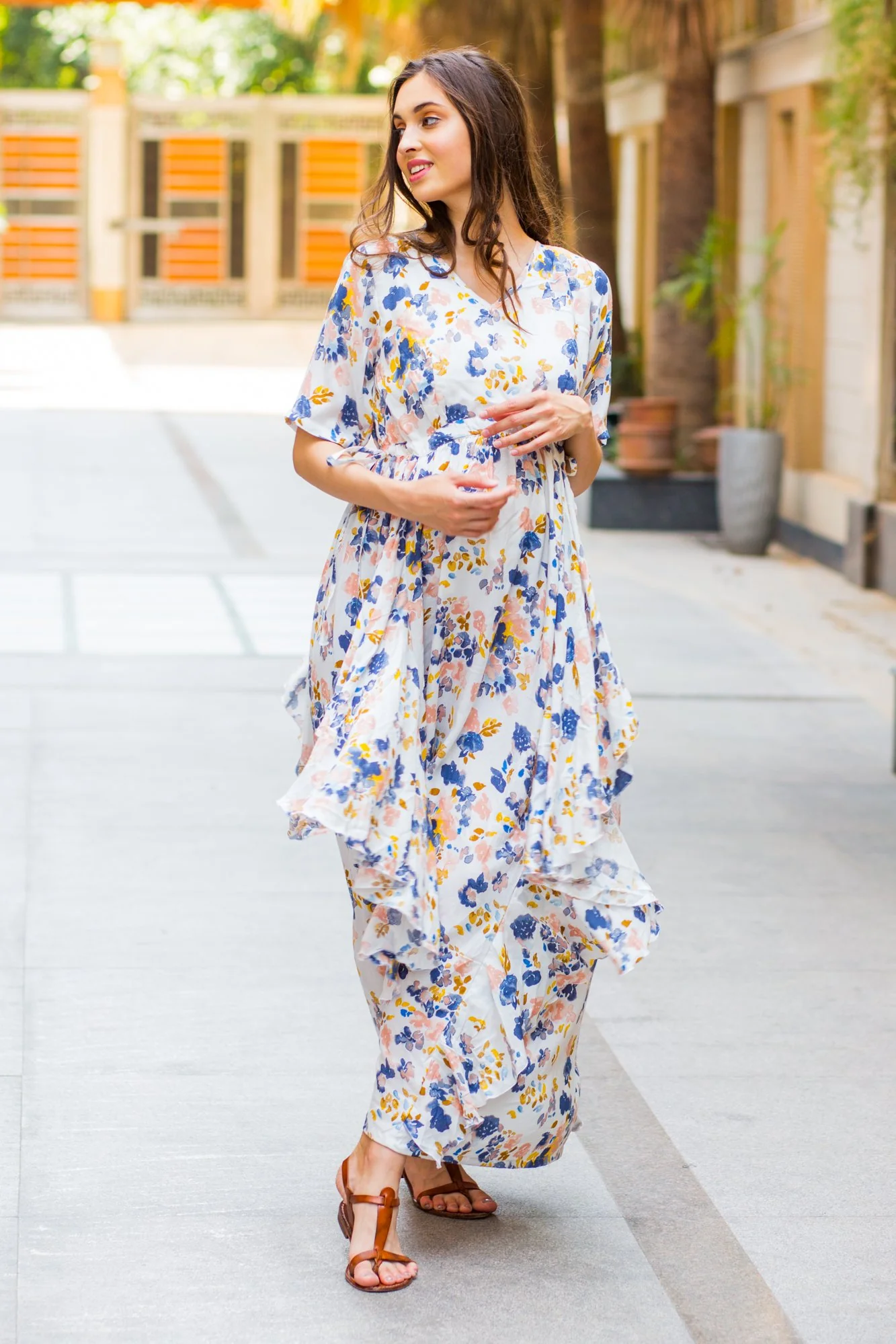 Serene White Sprinkle Flow Dress - Chenance